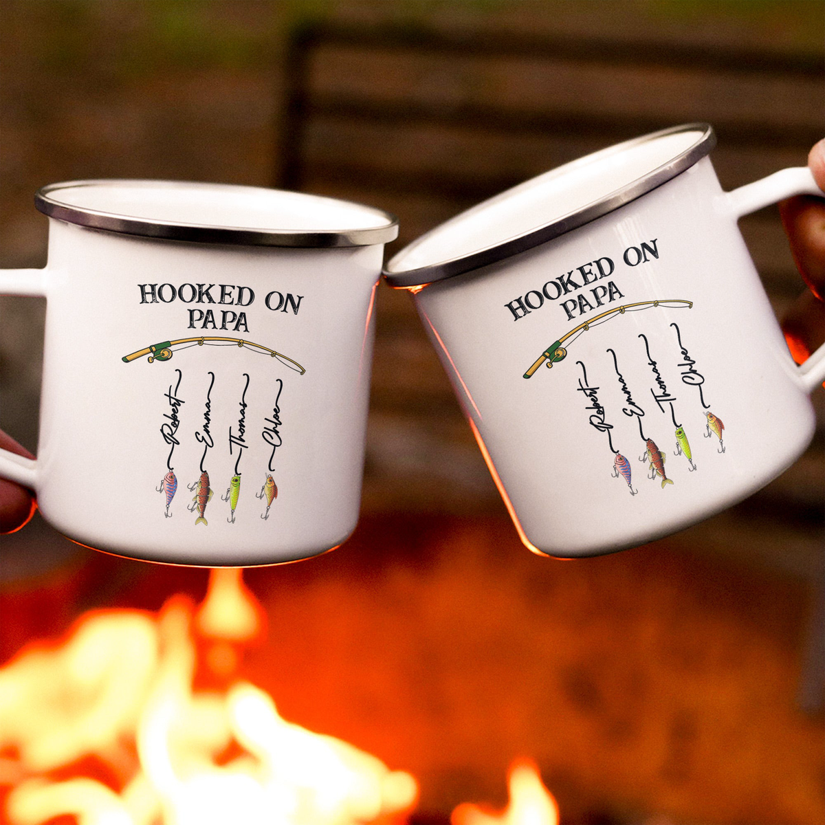 Grandpa Fishing Crew Colorful - Personalized Mugs