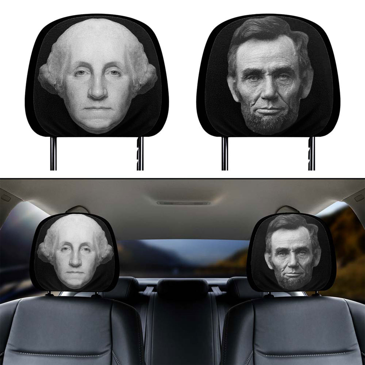 Halloween Patriotic Passengers - Personalized Car Headrest Covers