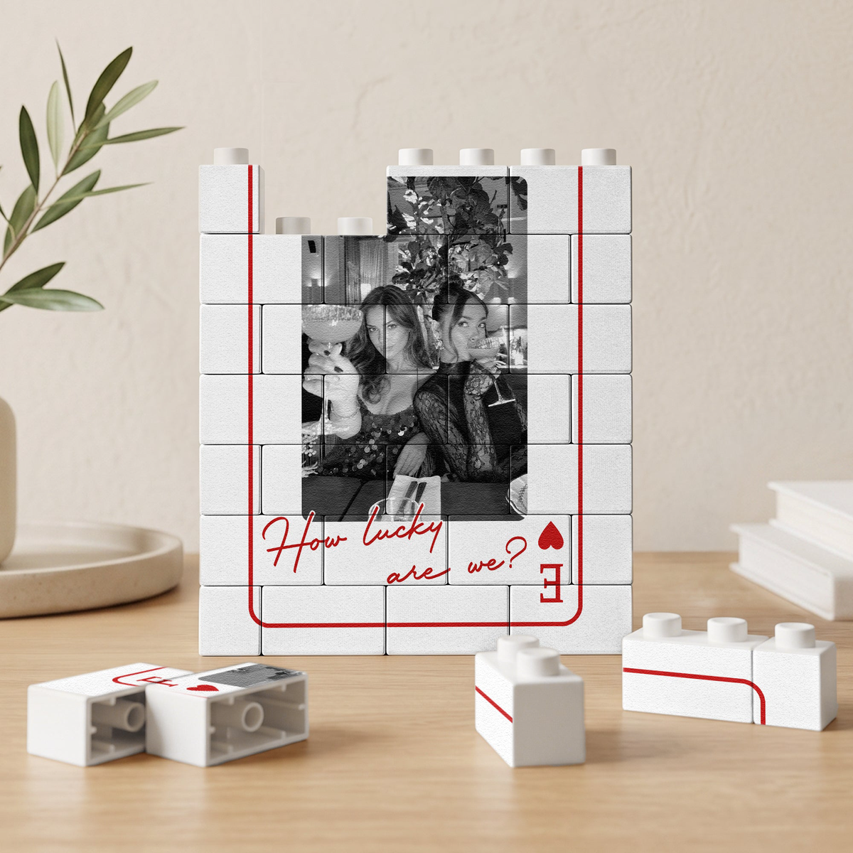 How Lucky We Are - Upload Photo For Besties, Friends - Personalized Building Blocks