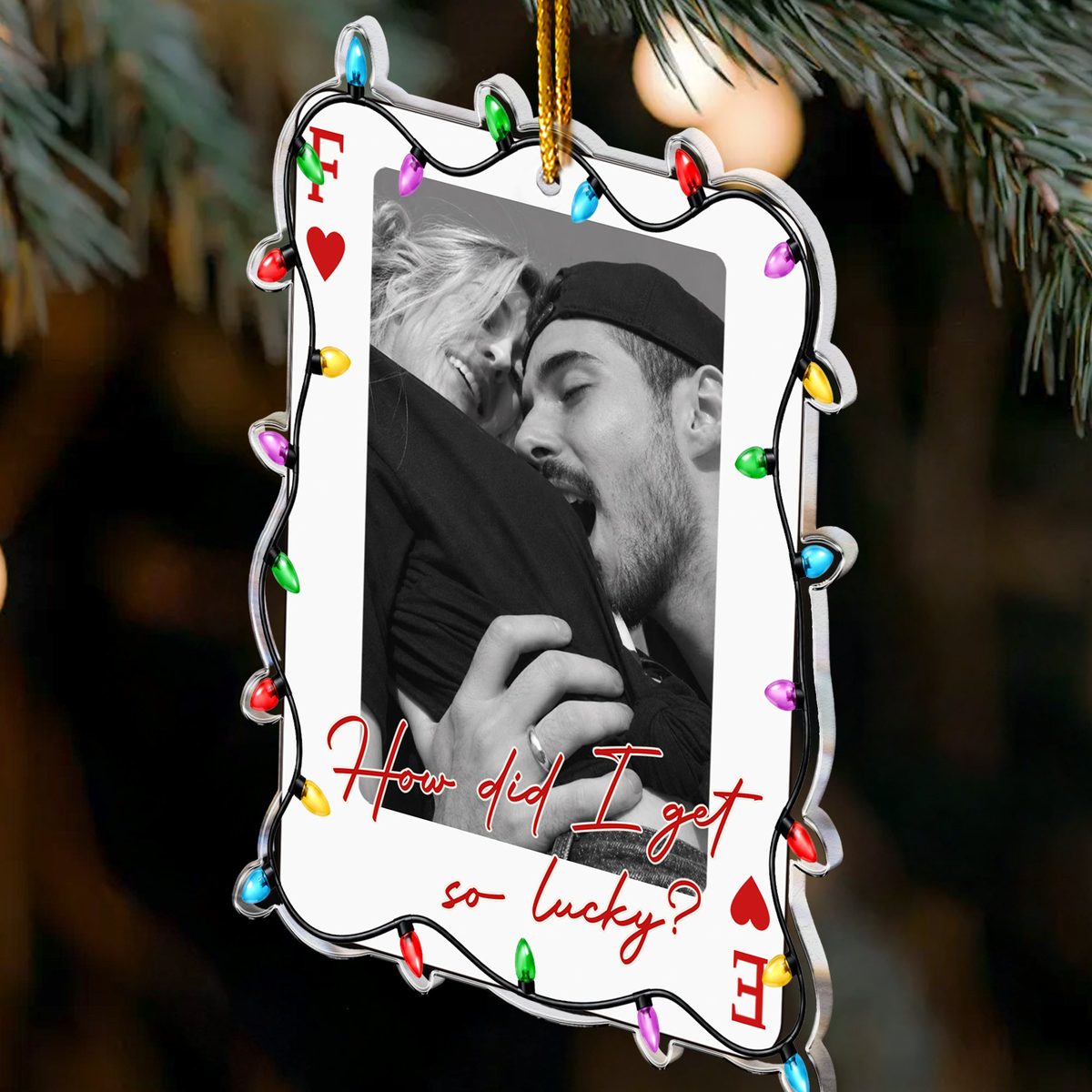 How Lucky We Are - Upload Photo Gifts For Couples, Family, Friends - Personalized Ornament