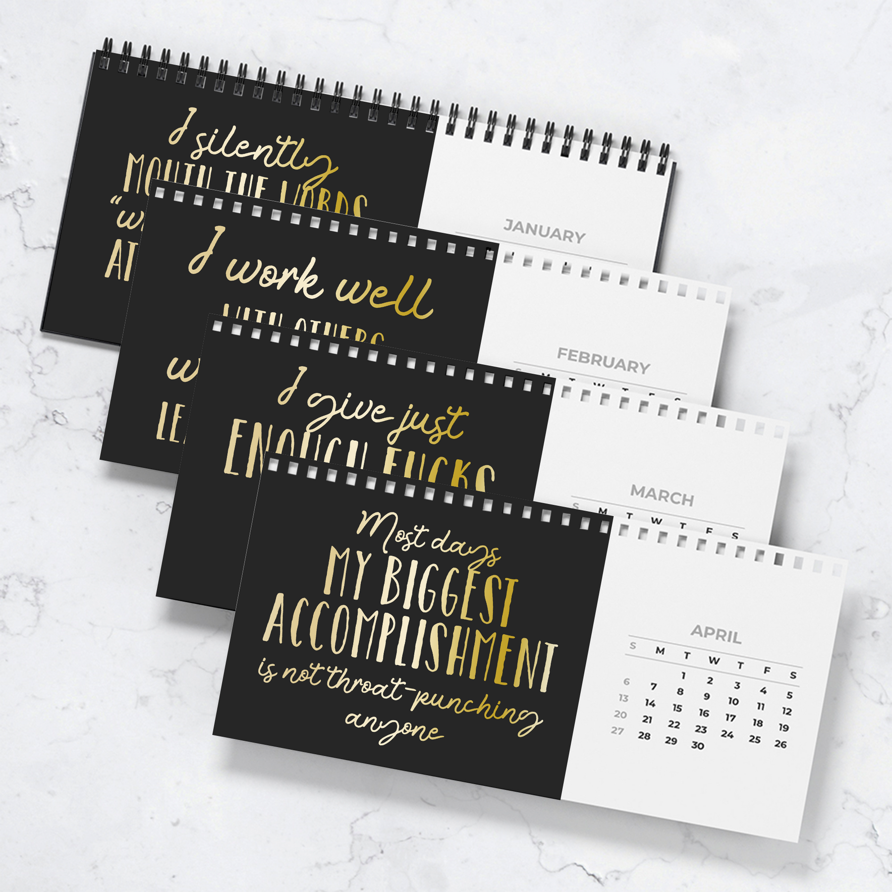 2026 Office Swear Word Funny Gag Gifts For Coworkers, Men, Women - Personalized Standing Desk Calendar 2026