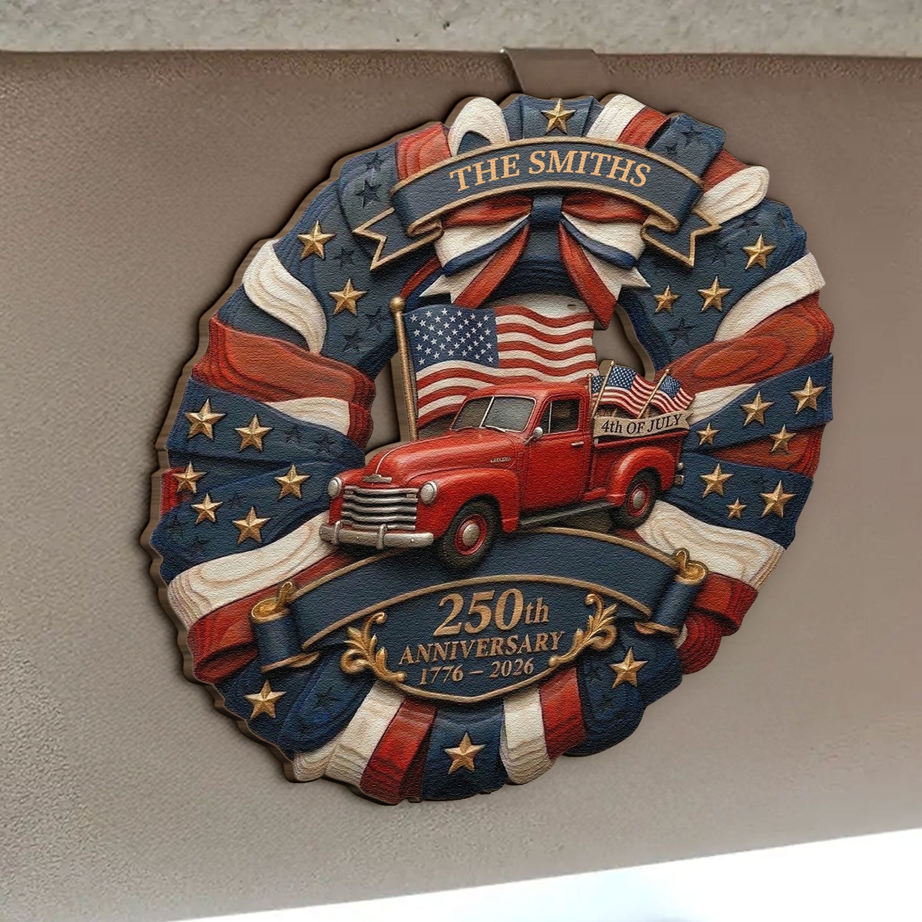 250 Years Of Freedom USA Red Truck - Personalized Car Visor Clip