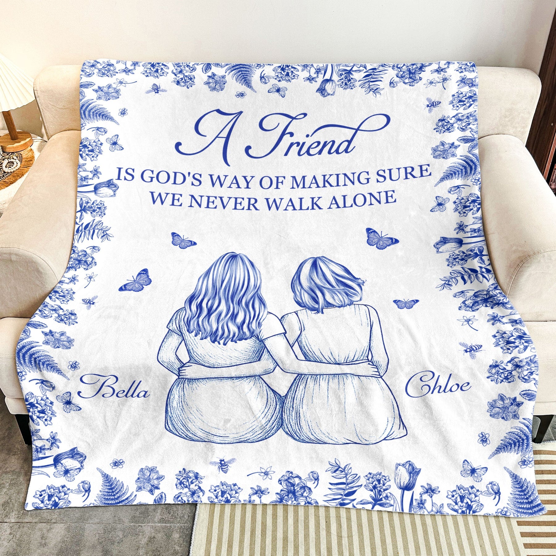 A Friend Is God's Way - Personalized Blanket