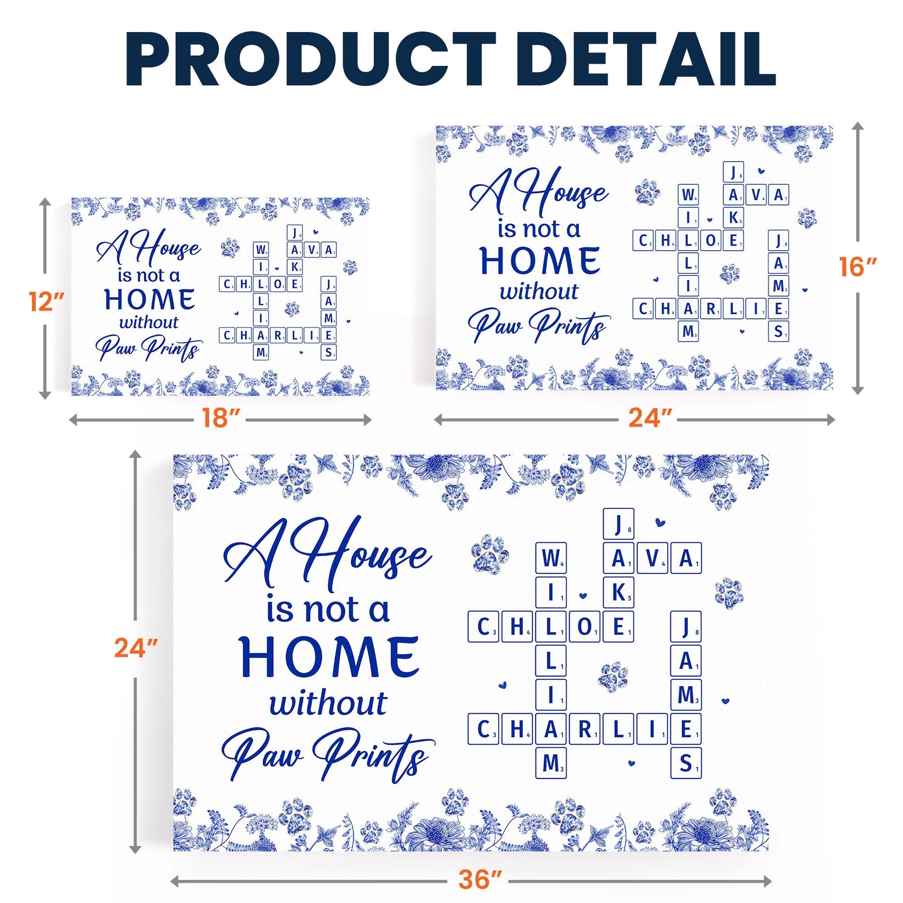A House Is Not A Home Without Paw Prints Scrabble Toile - Personalized Poster