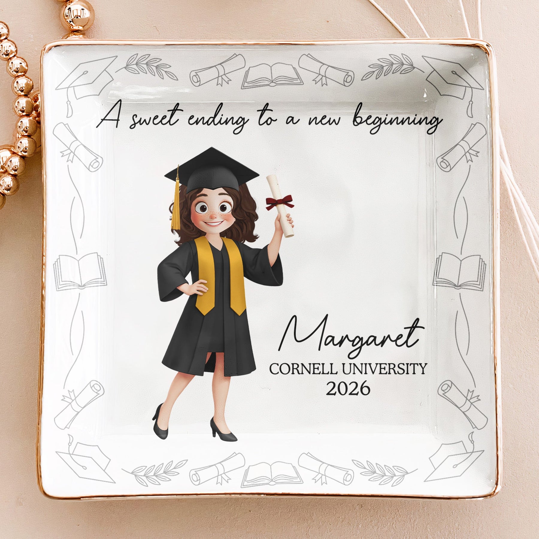 A Sweet Ending To A New Beginning New Version - Personalized Jewelry Dish