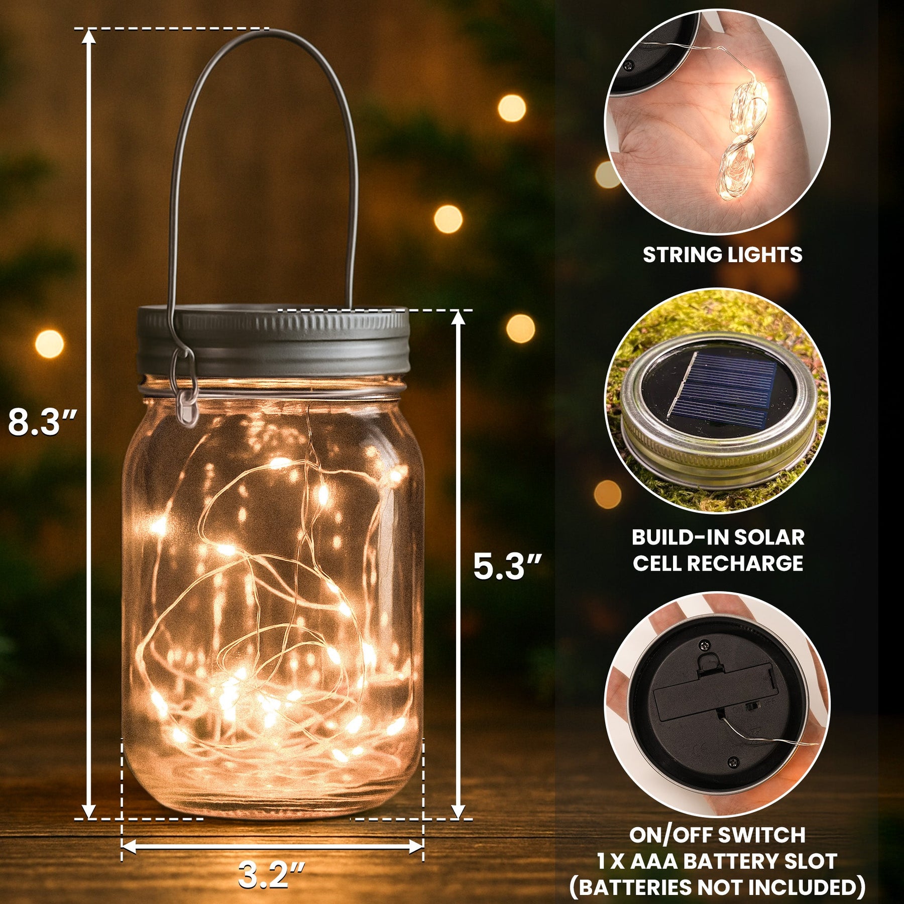 Adventure Partners For Life Couple Gift - Personalized Solar Mason Jar Light