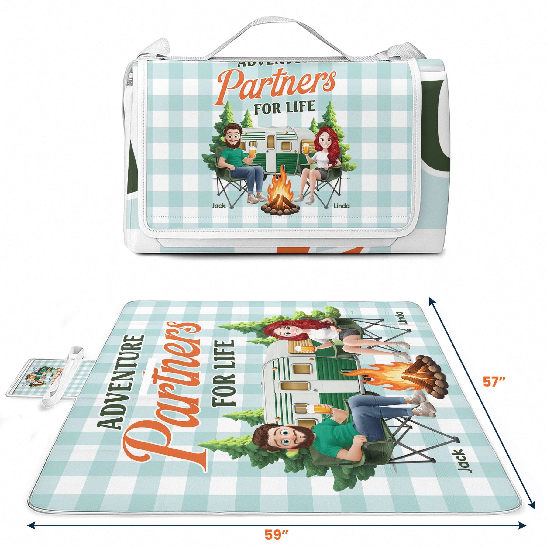 Adventure Partners For Life - Personalized Picnic Blanket