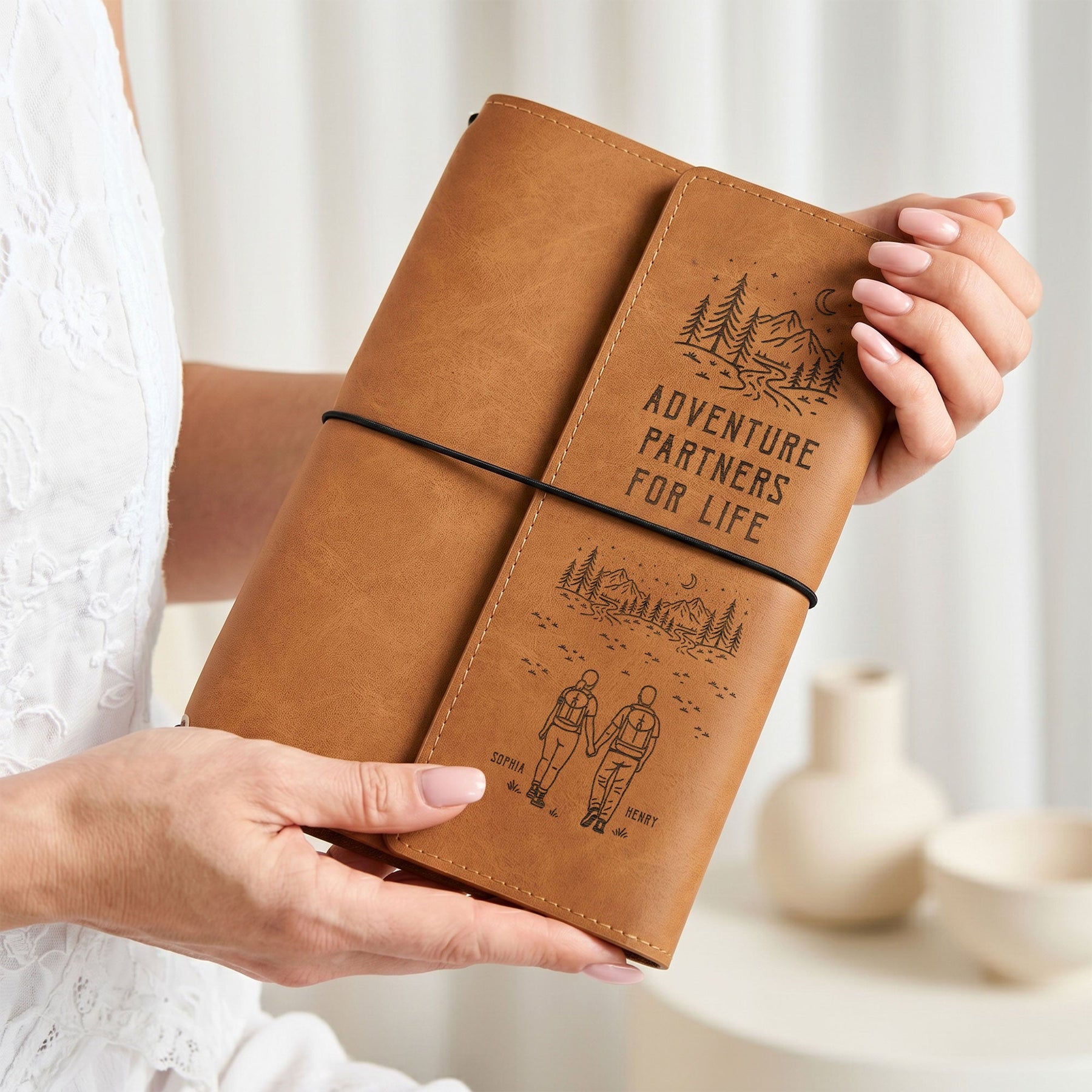 Adventure Partners For Life Couple Gift - Personalized Notebook Cover
