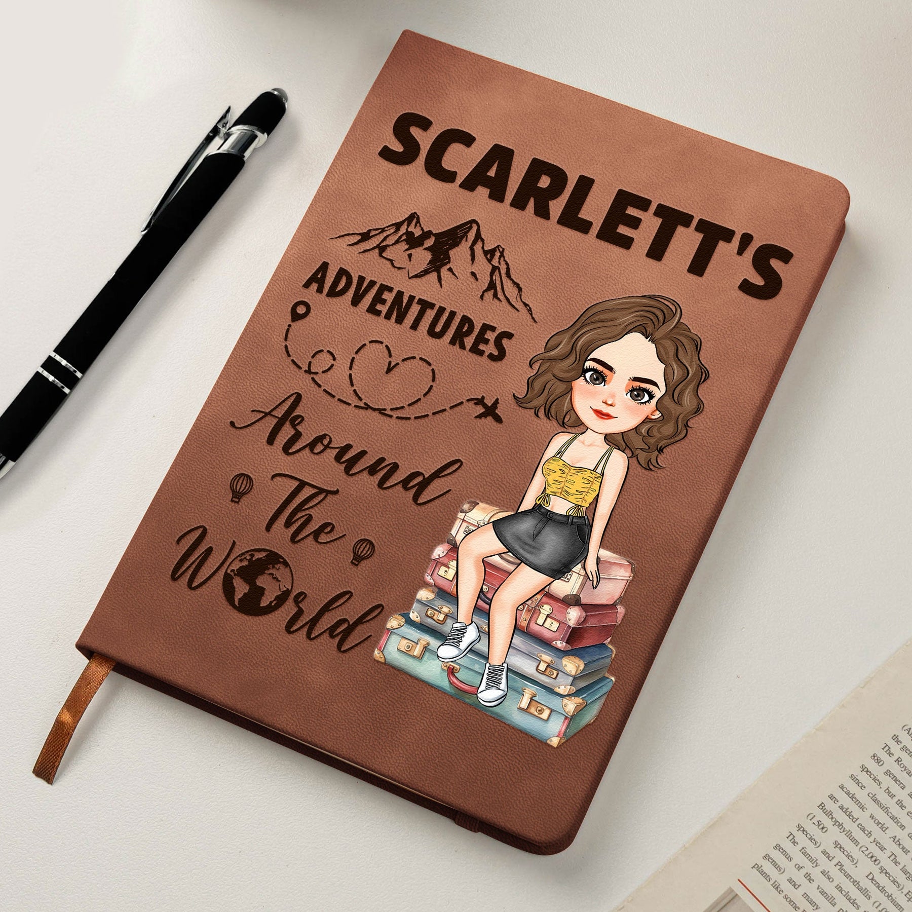Adventures Around The World - Personalized Leather Journal
