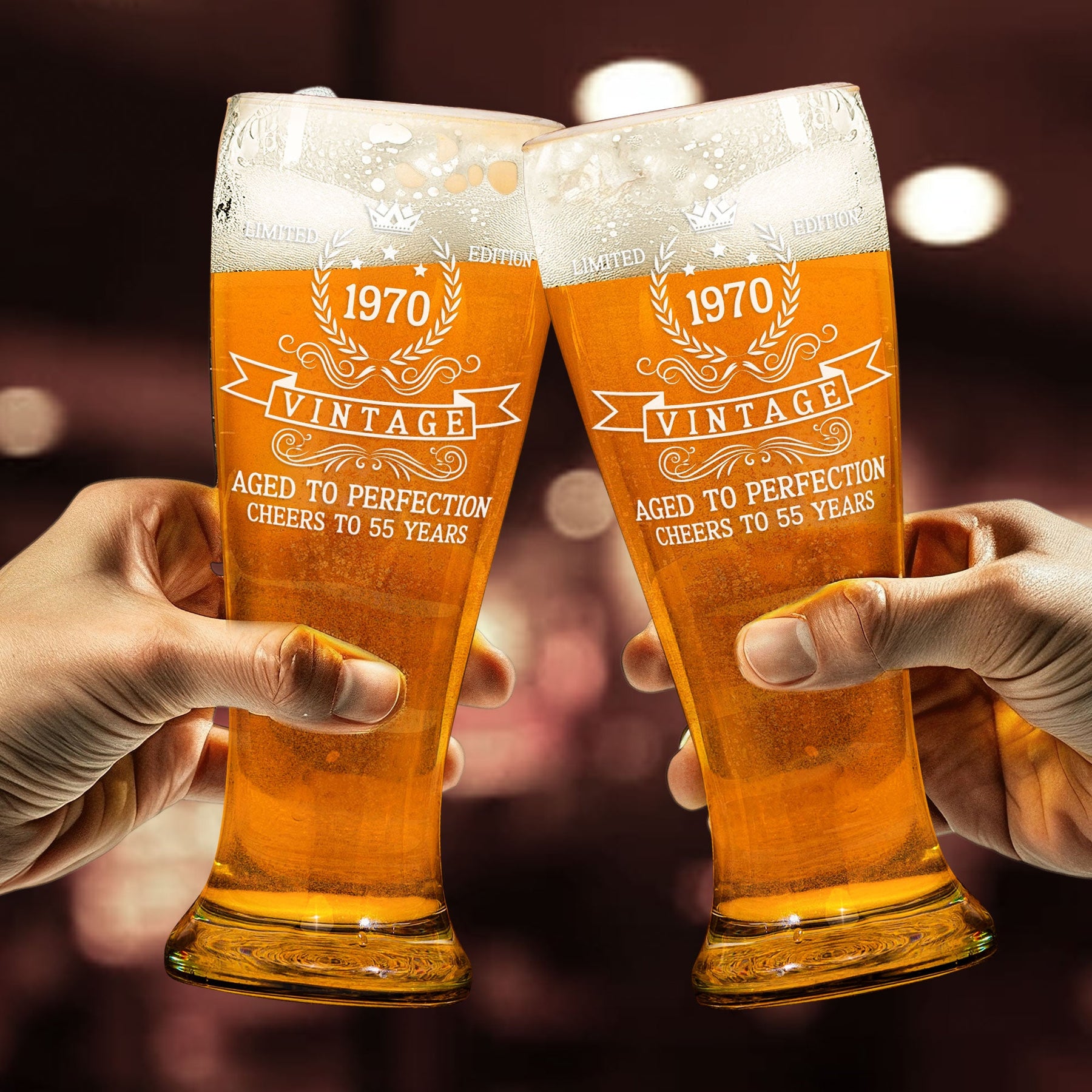 Aged To Perfection - Personalized Pilsner Glass