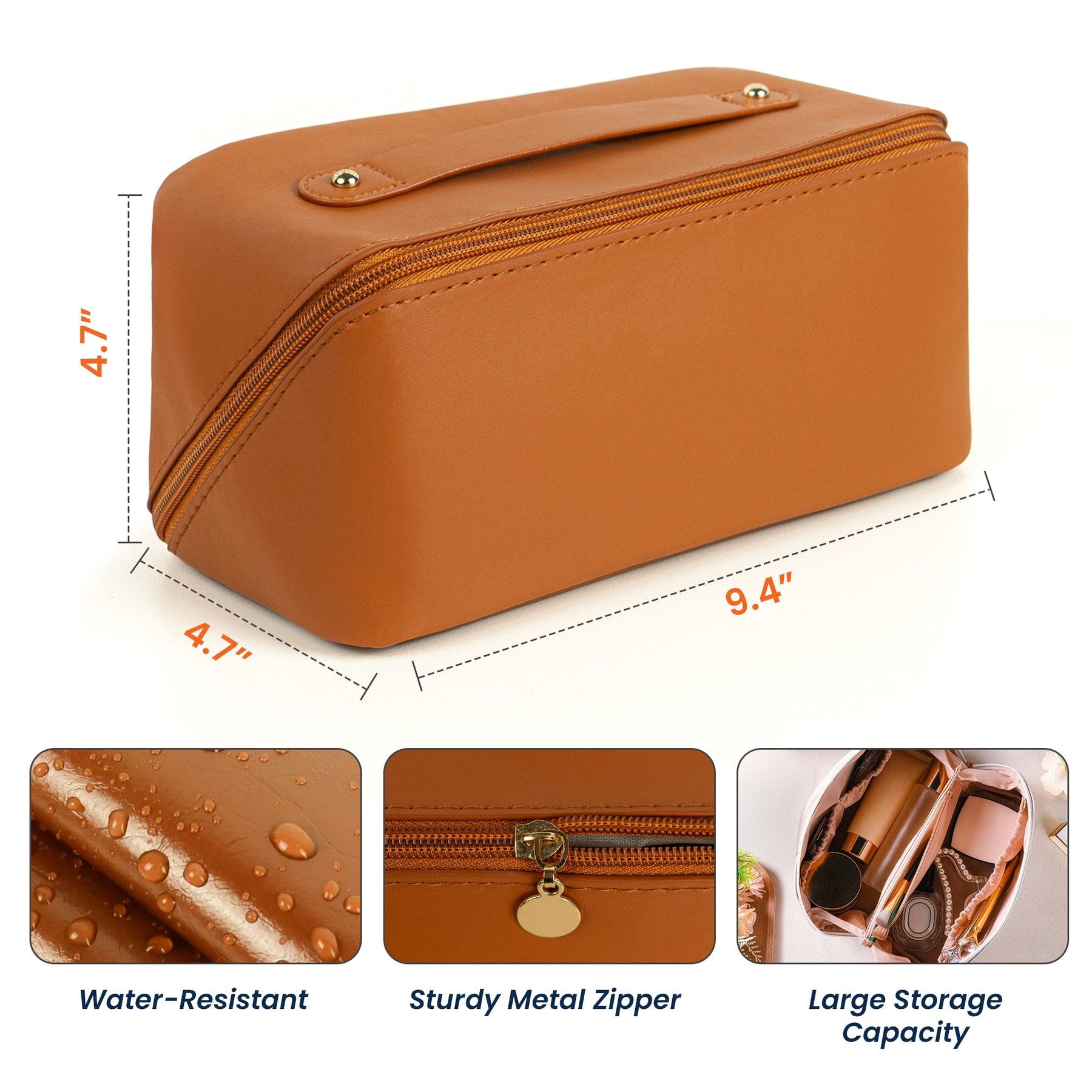 All My Cruise Crap - Personalized Leather Makeup Bag