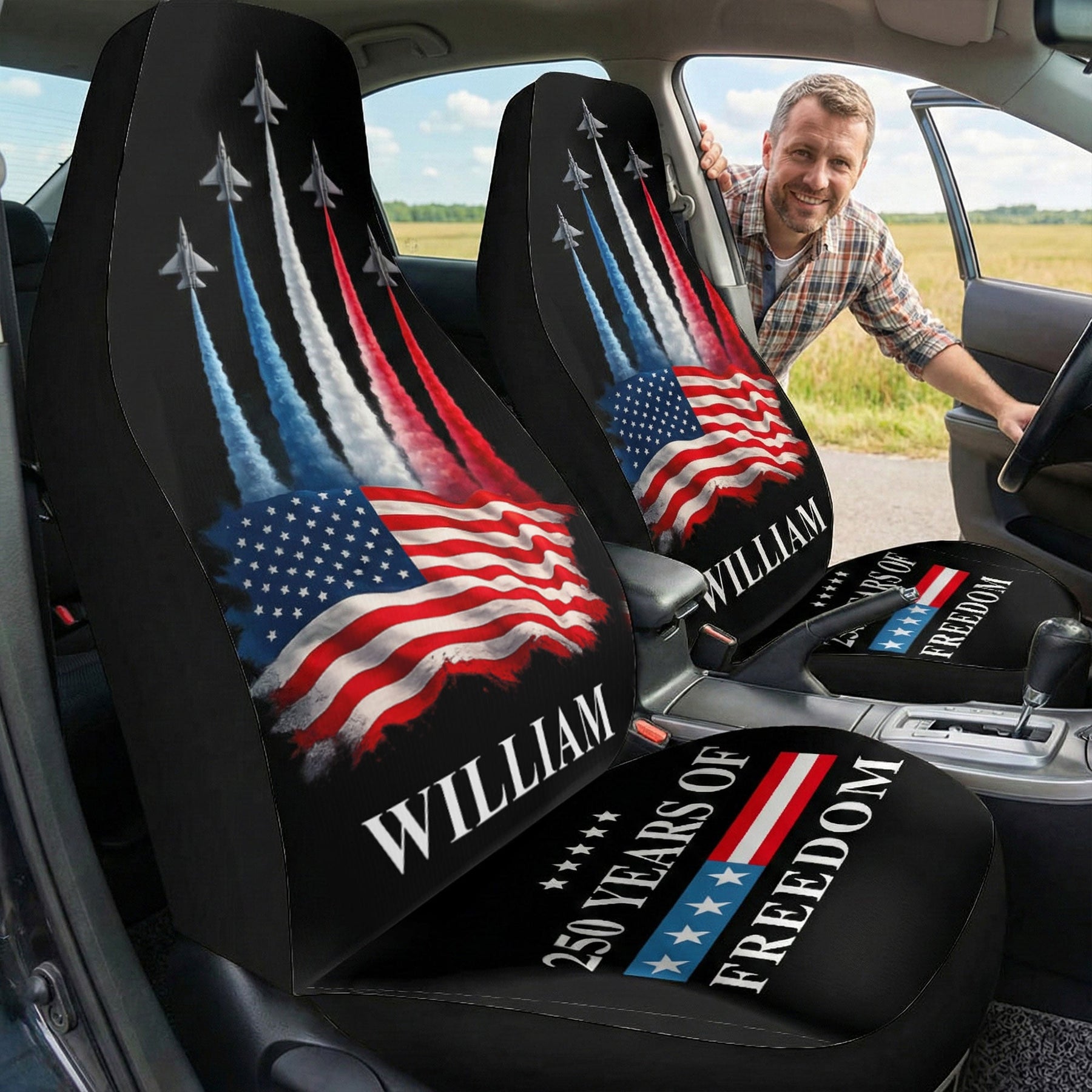 America 250Th Anniversary - Personalized Car Seat Cover