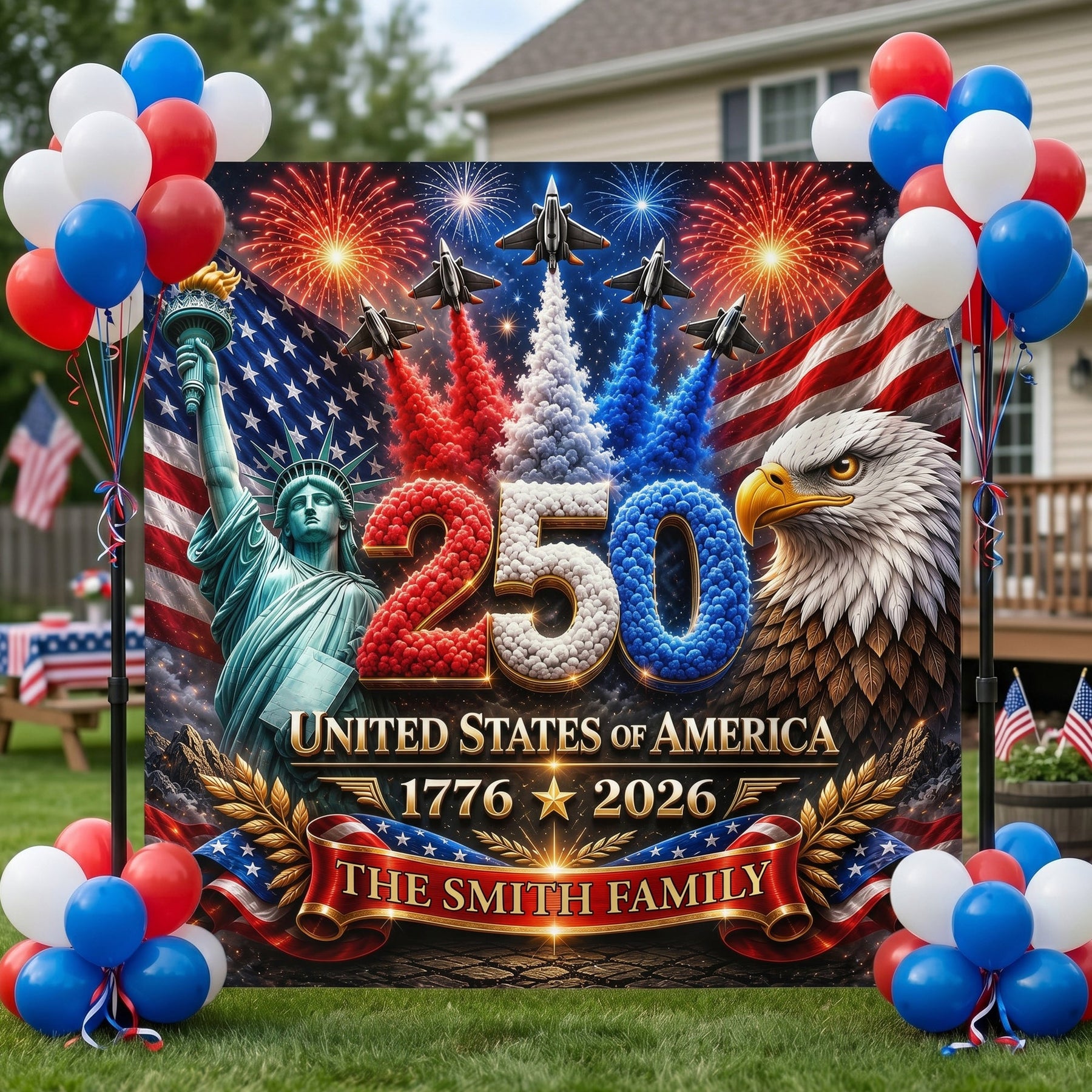 America 250Th Anniversary - Personalized Backdrop