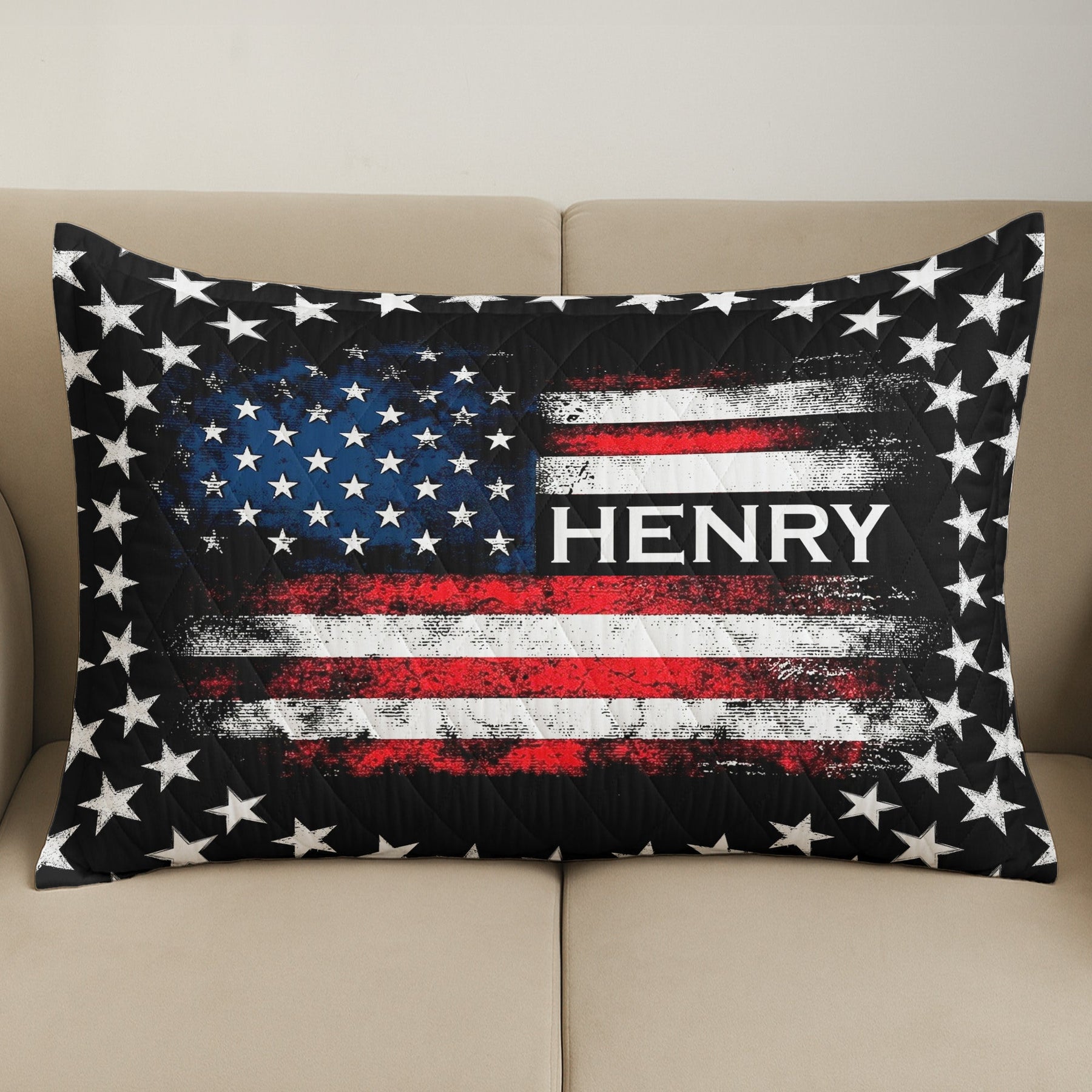 American Freedom Flag Patriotic Design - Custom Quilt Set