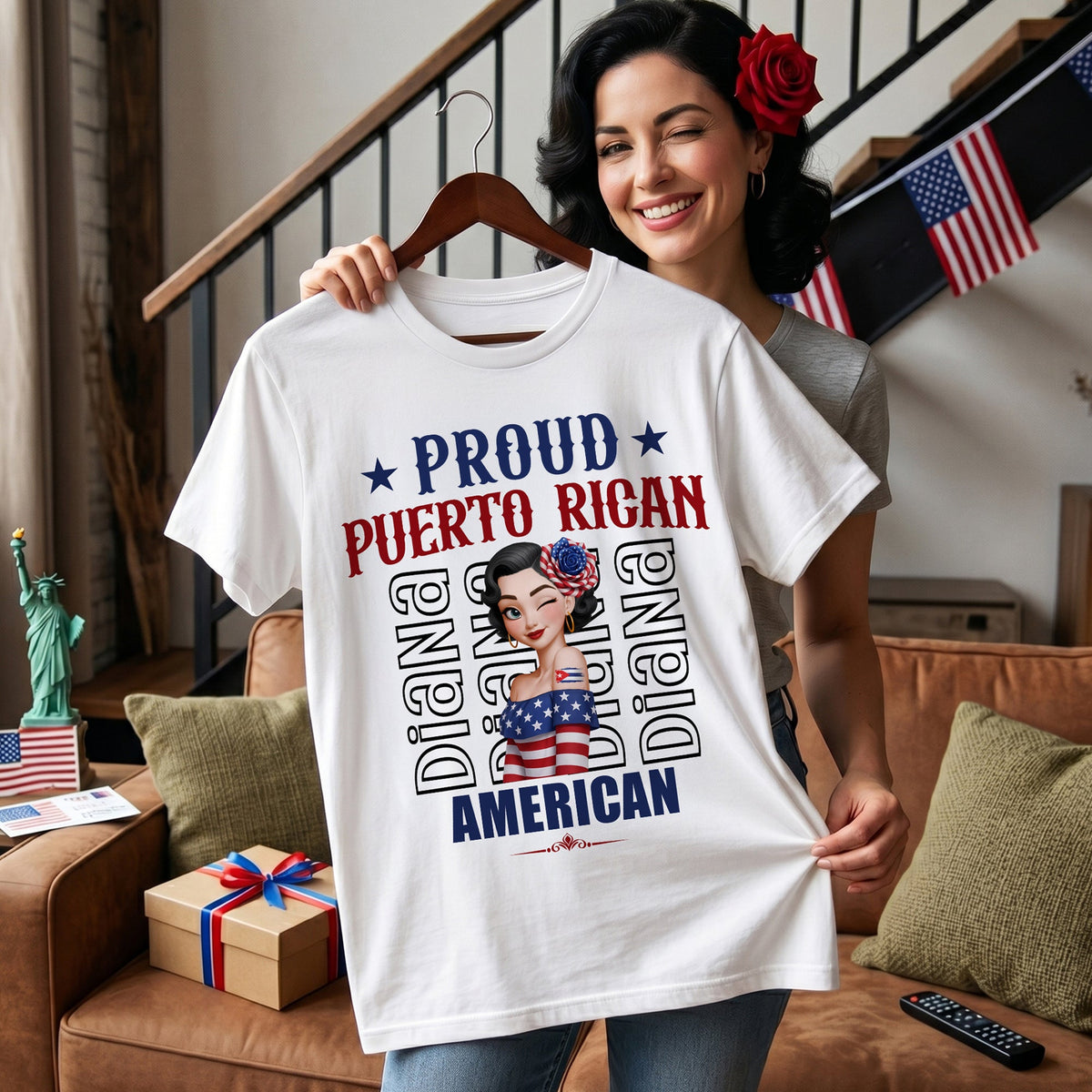 American Grown With Mexican Puerto Rican Cuban Hispanic Roots - Personalized Shirt
