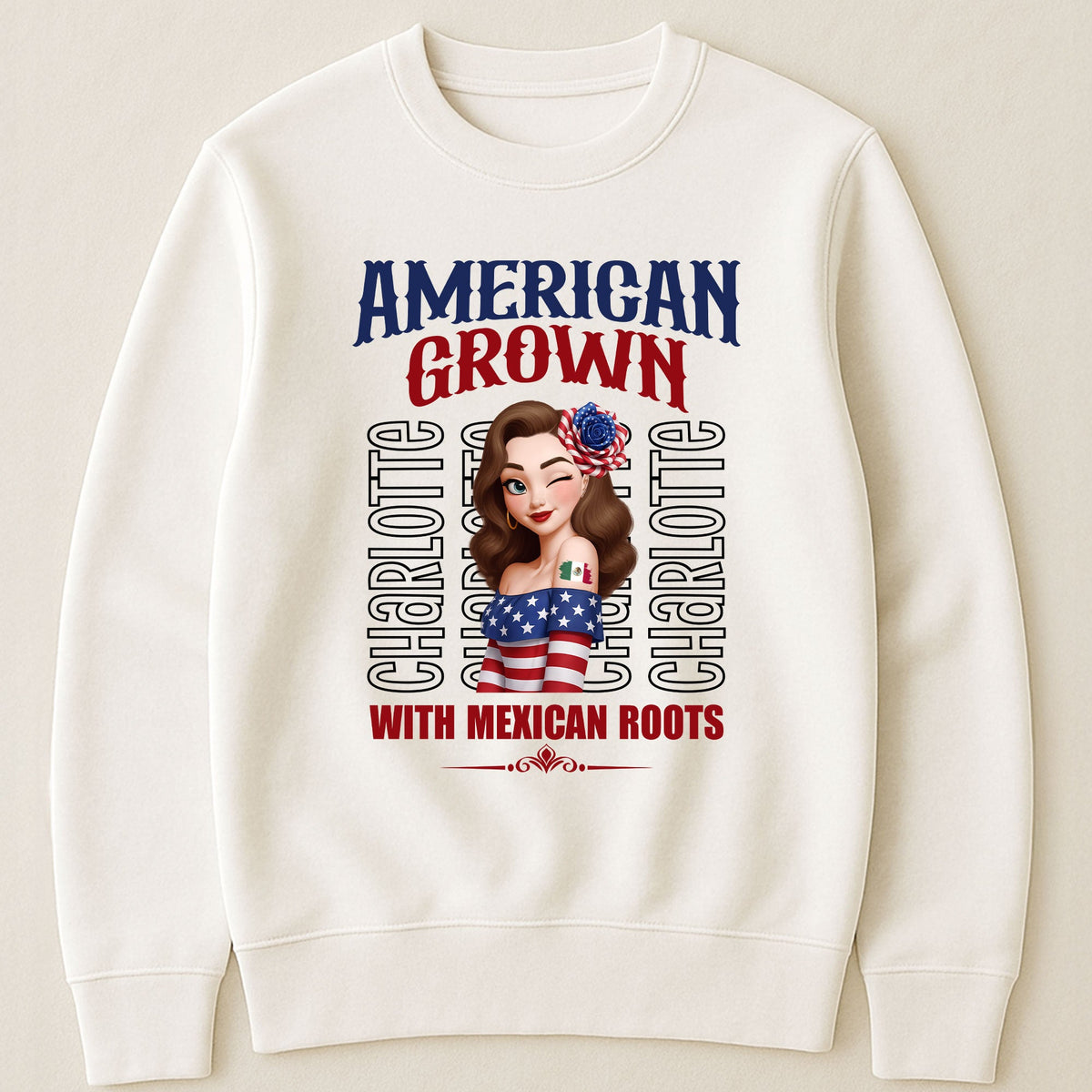 American Grown With Mexican Puerto Rican Cuban Hispanic Roots - Personalized Shirt