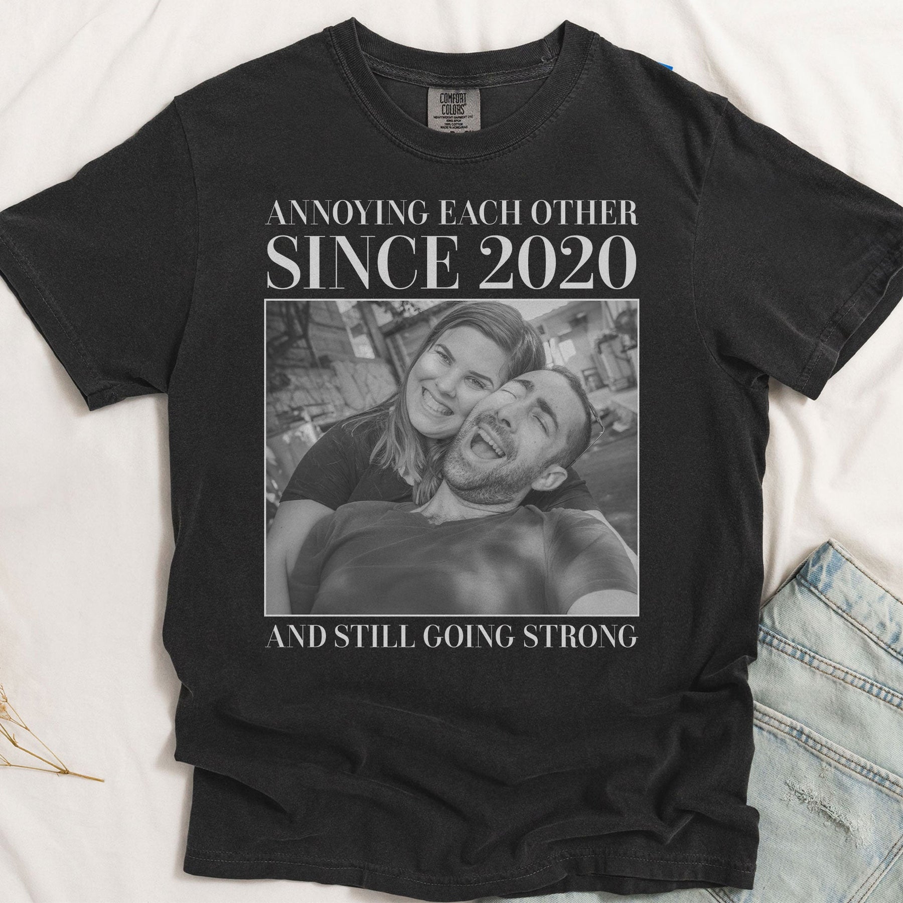 Annoying Each Other ... And Still Going Strong - Vintage Version - Personalized Photo Comfort Tee