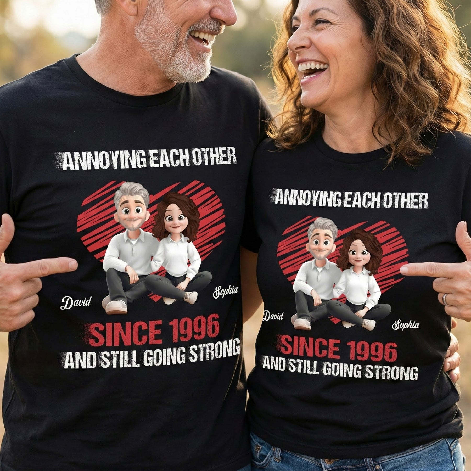 Annoying Each Other Since & Still Going Strong New Version - Personalized Couple Matching Shirts