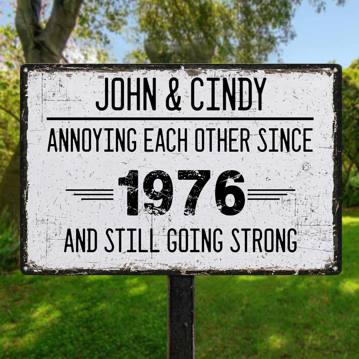 Annoying Each Other For Years & Still Going Strong Anniversary Gifts For Him, Her - Personalized Metal Sign