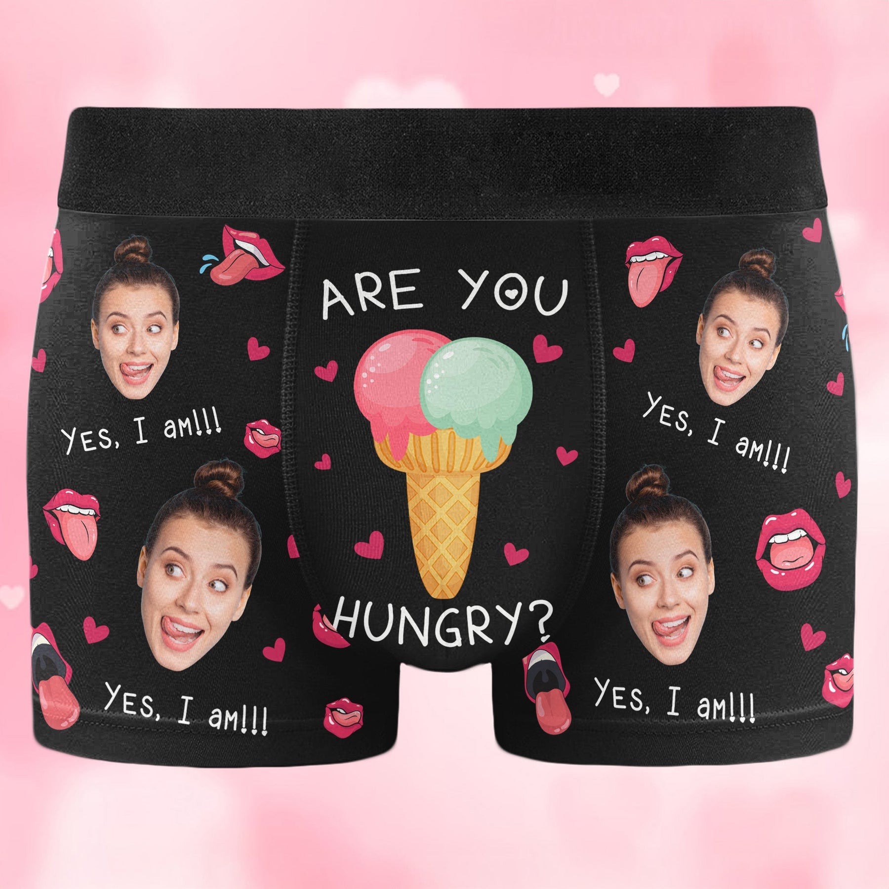 Are You Hungry Funny Gift For Him - Personalized Photo Men's Boxer Briefs