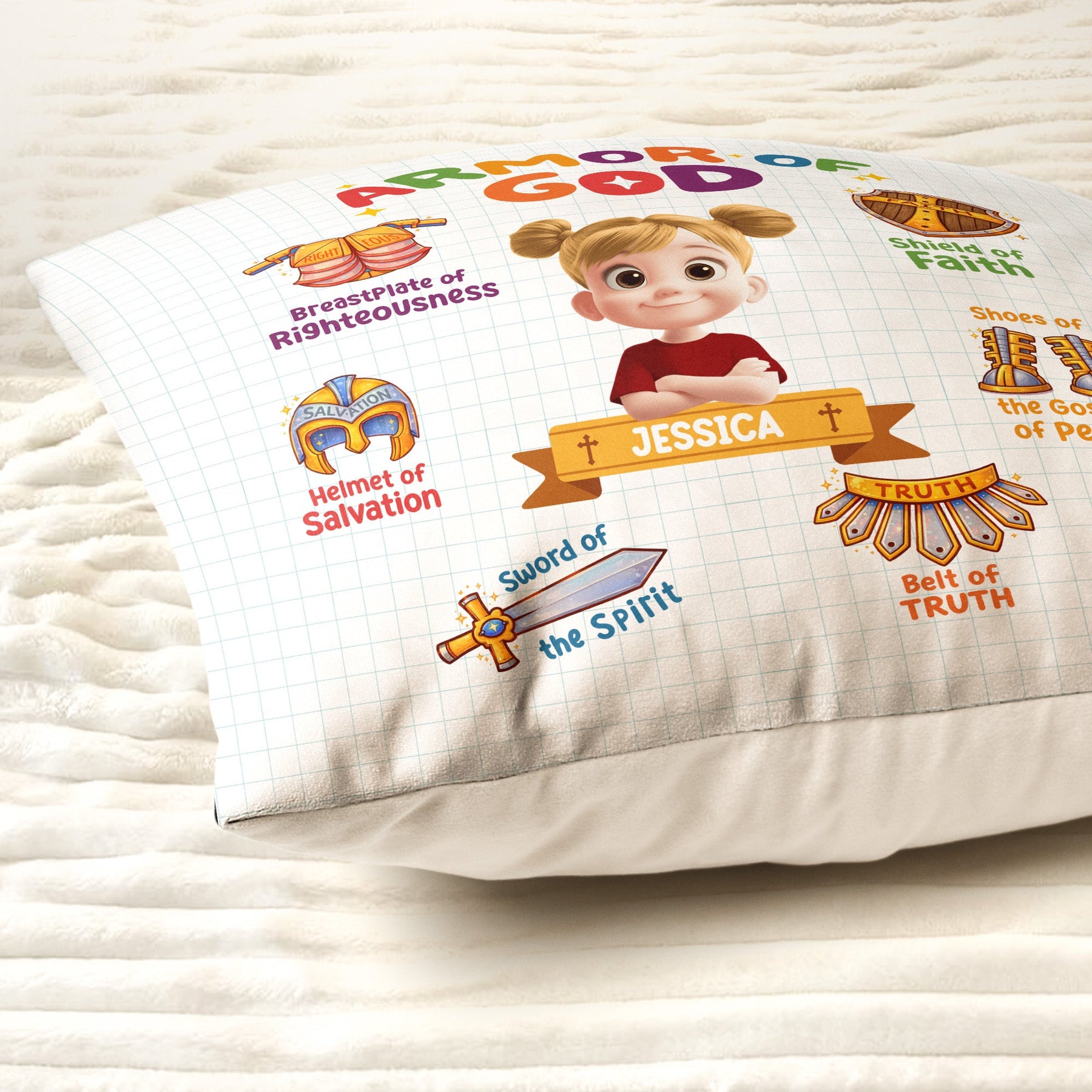 Armor Of God Gift For Kids - Personalized Pillow (Insert Included)