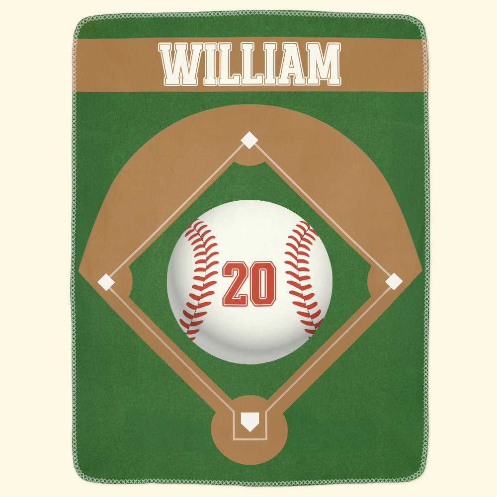Baseball Field Custom Name And Number - Personalized Blanket