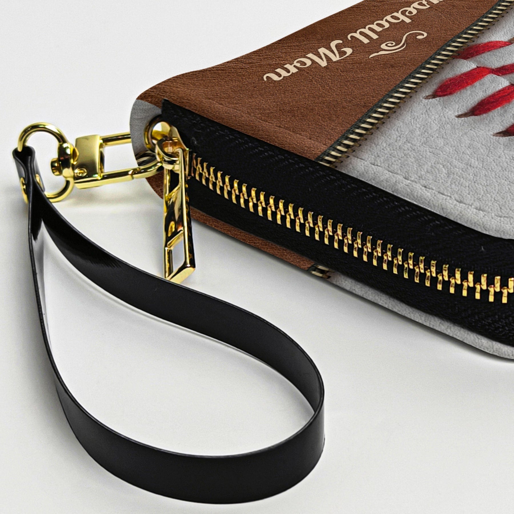 Baseball Mom - Personalized Leather Long Wallet