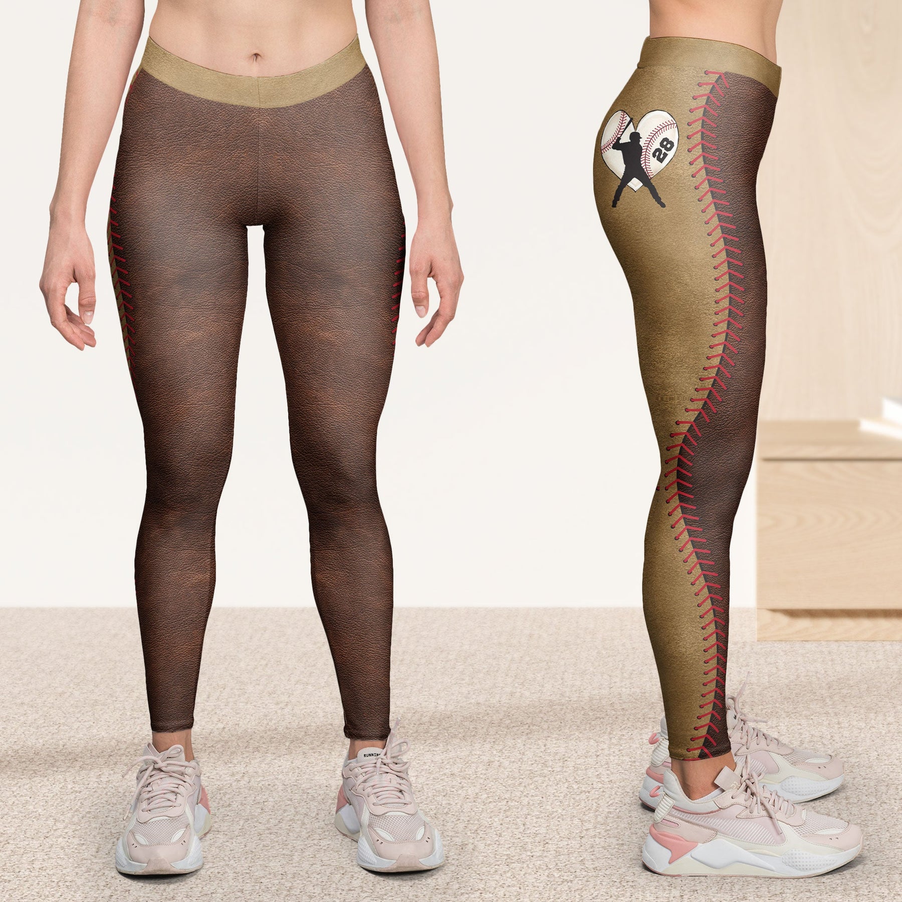 Baseball Player Wife Coach Funny Gift - Personalized Leggings