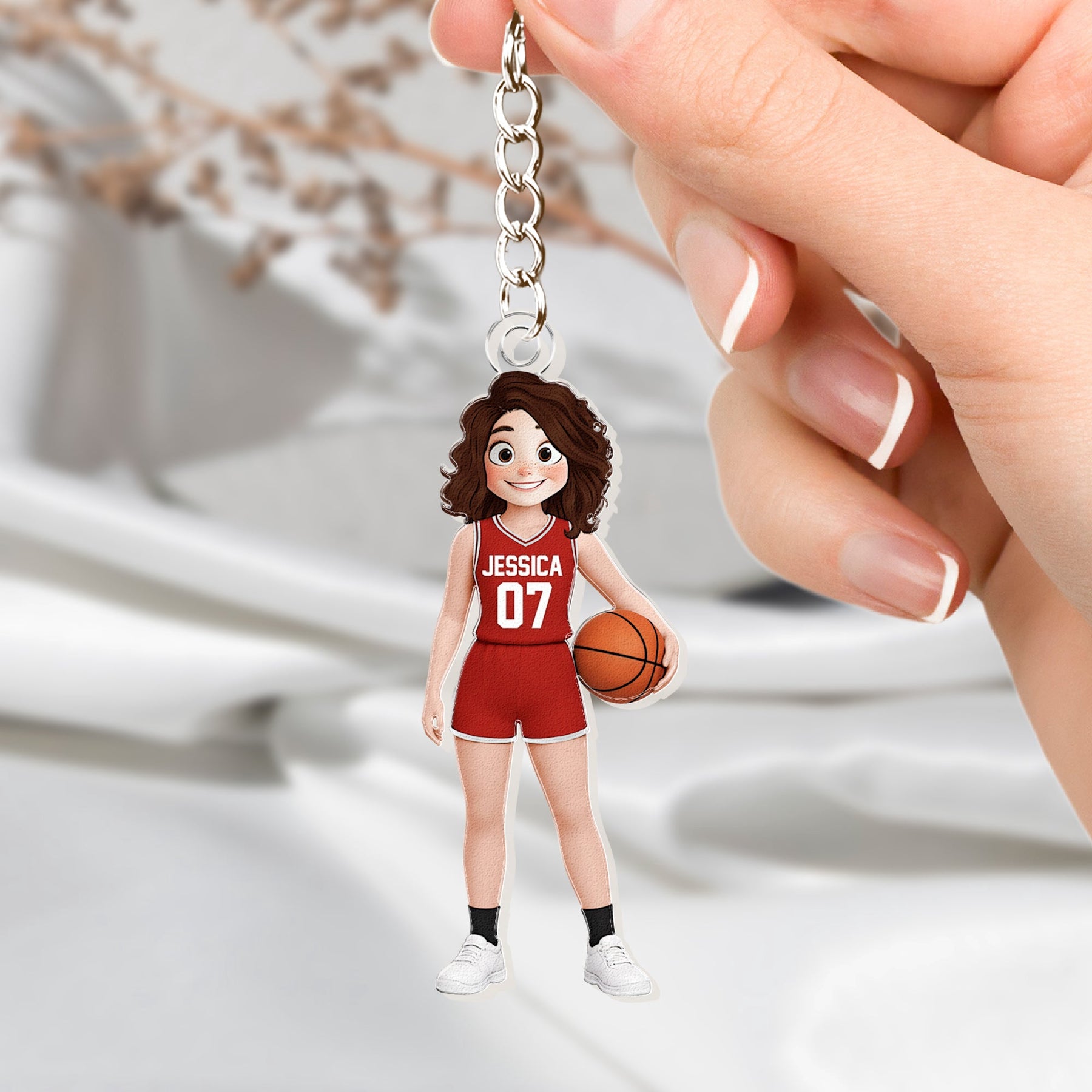 Basketball Player Gift - Personalized Keychain