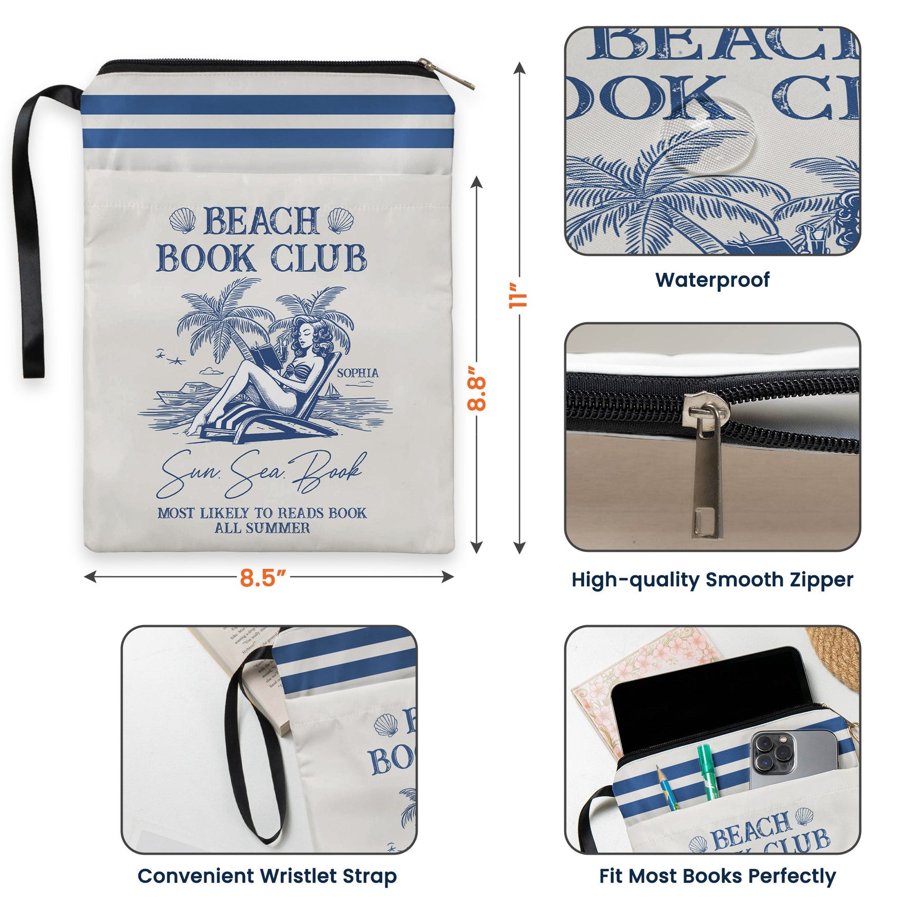 Beach Book Club - Personalized Book Sleeve