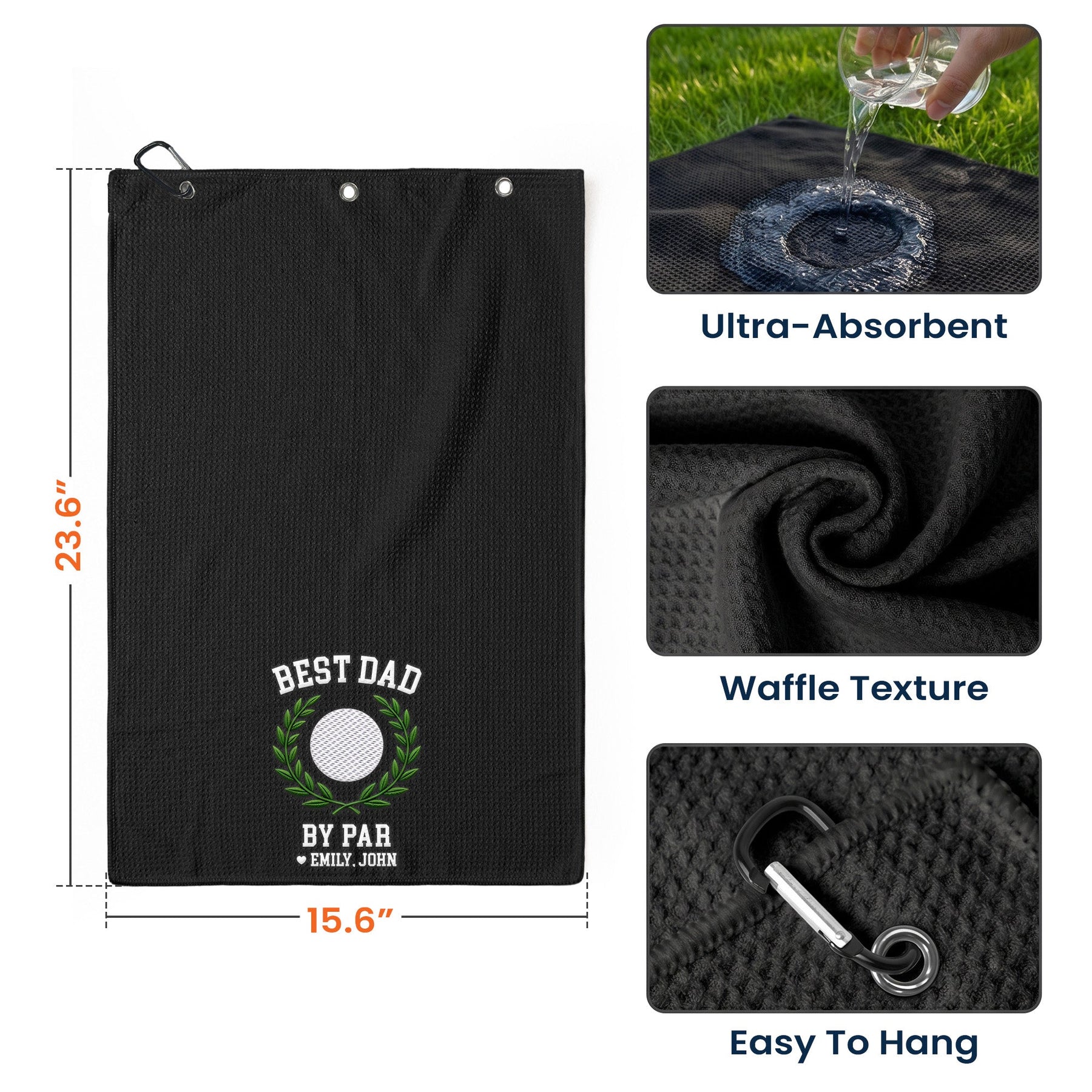 Best Dad By Par - Personalized Golf Towel