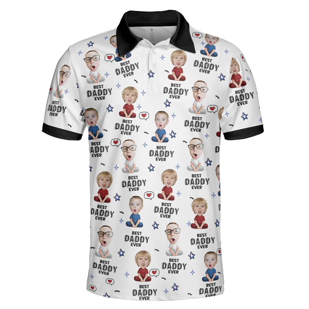 Best Dad Ever - Personalized Photo Polo Shirt