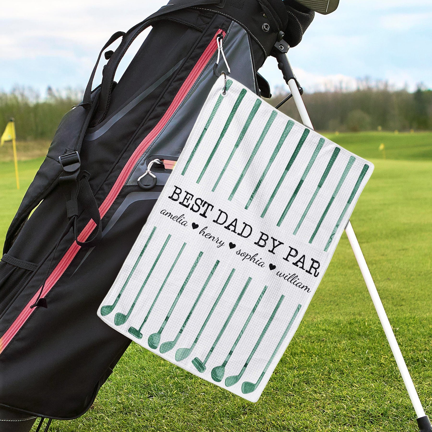 Best Dad By Par Custom Name Golf Dad Father's Day Gift - Personalized Golf Towel