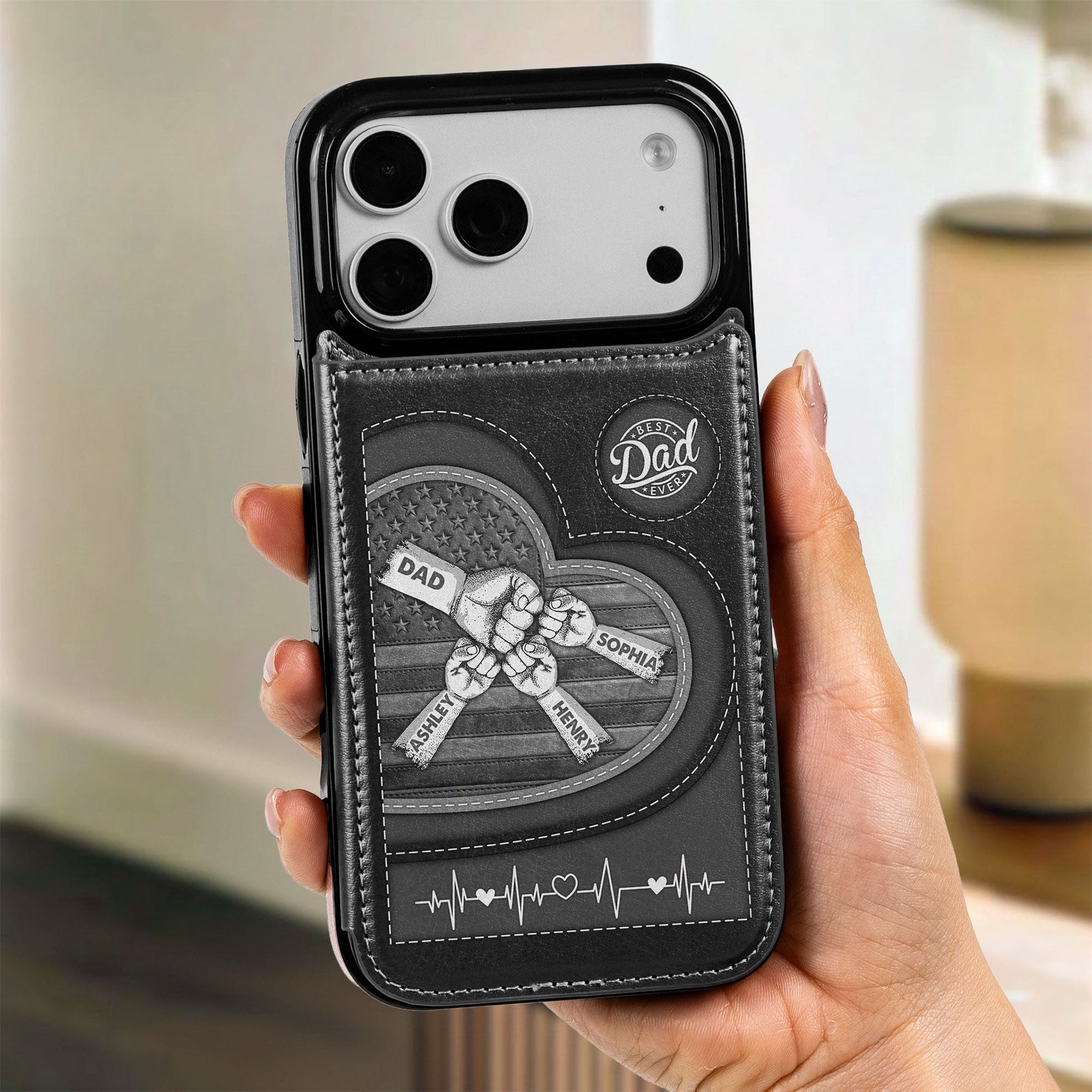 Best Dad Ever Fist Bump Dad & Kids - Personalized Phone Case