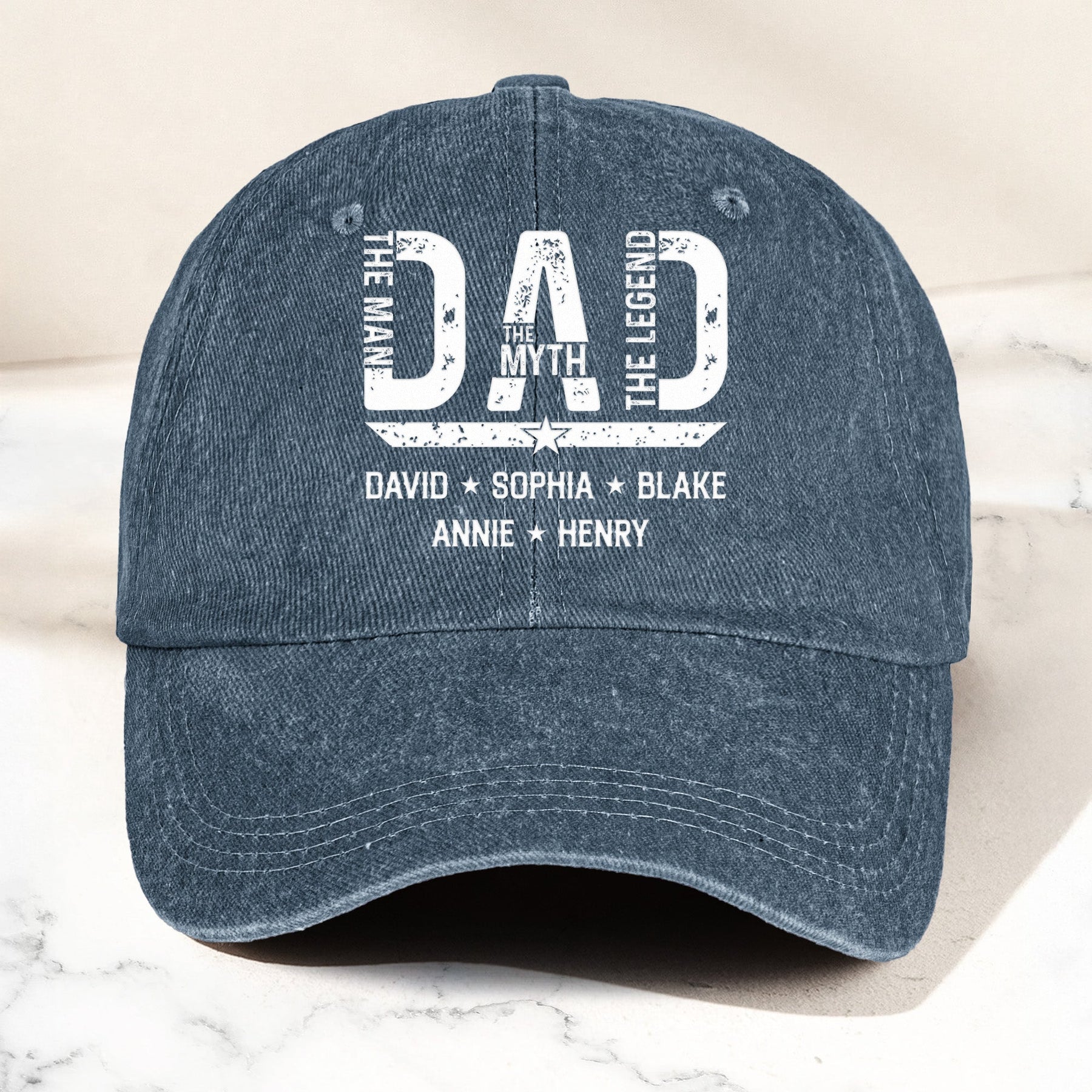 Best Dad Ever The Man, The Myth, The Legend - Personalized Cap