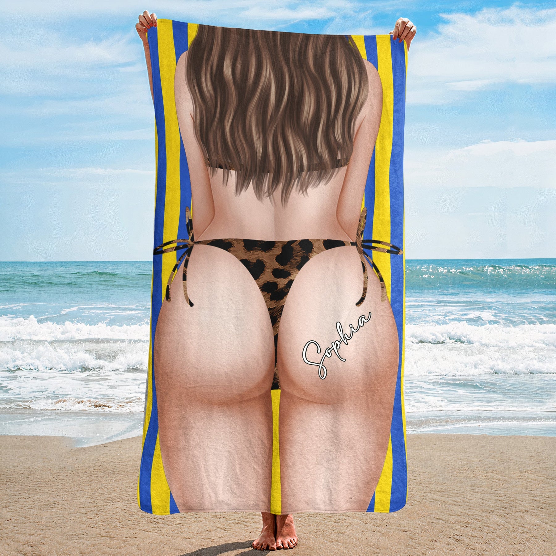 Big B*tt Funny Gift For Girls - Personalized Beach Towel