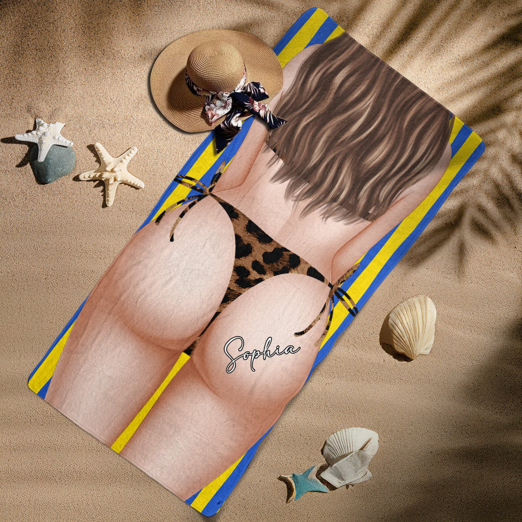 Big B*tt Funny Gift For Girls - Personalized Beach Towel