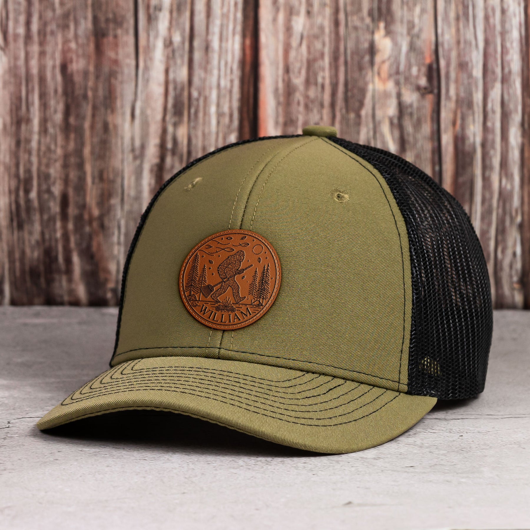 Bigfoot Living Their Best Life - Personalized Leather Patch Hat
