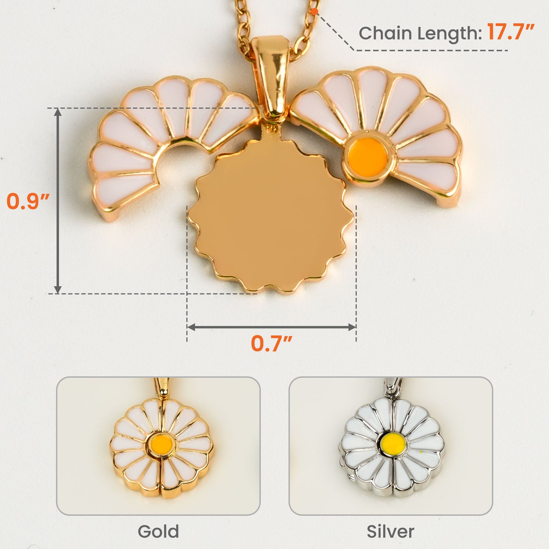 Birth Flower And Name Necklace - Personalized Daisy Necklace With Hidden Message