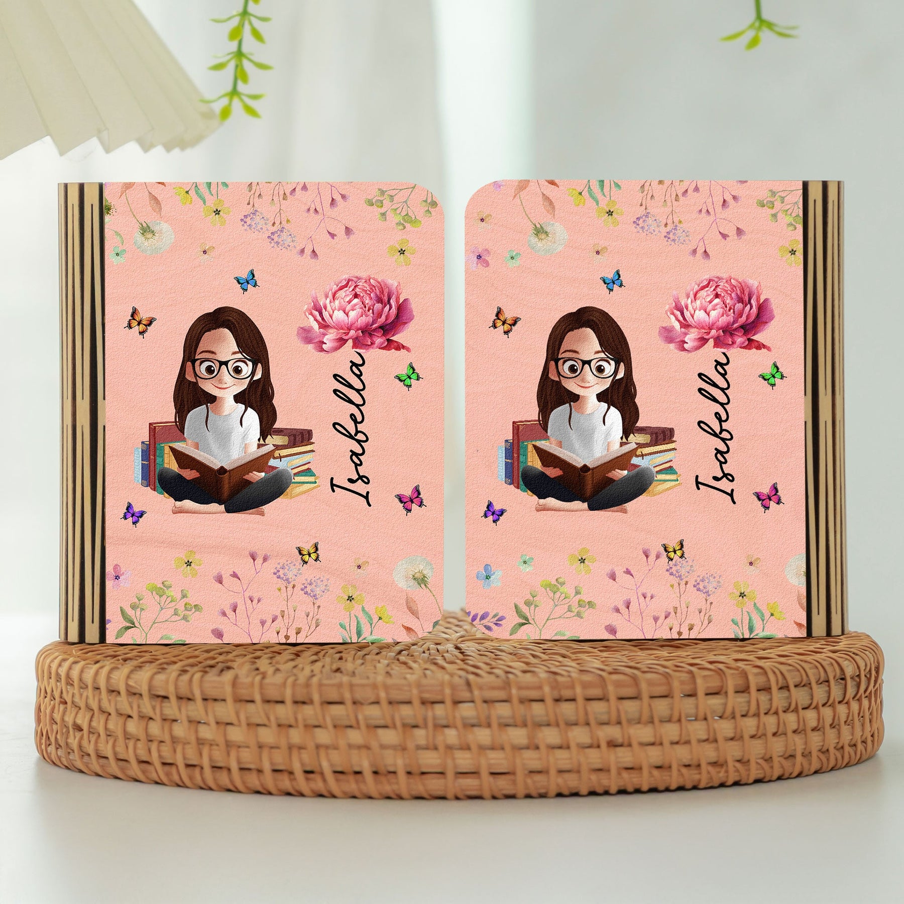 Birth Flower Book Lovers - Personalized Book Lamp