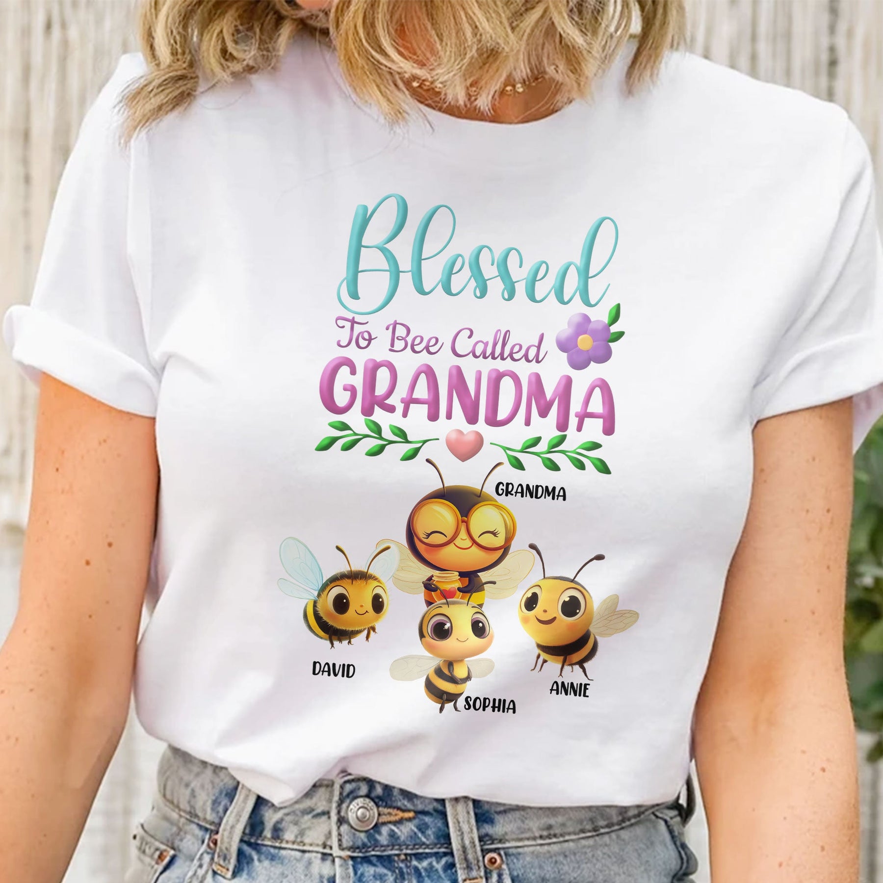 Blessed To Bee Called Grandma, Mom, Any Title - Personalized Shirt