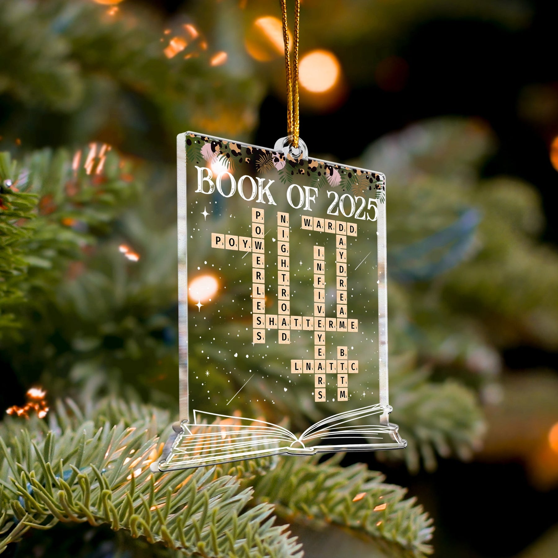Book Of 2026 Scrabble Book Name - Personalized Acrylic Ornament