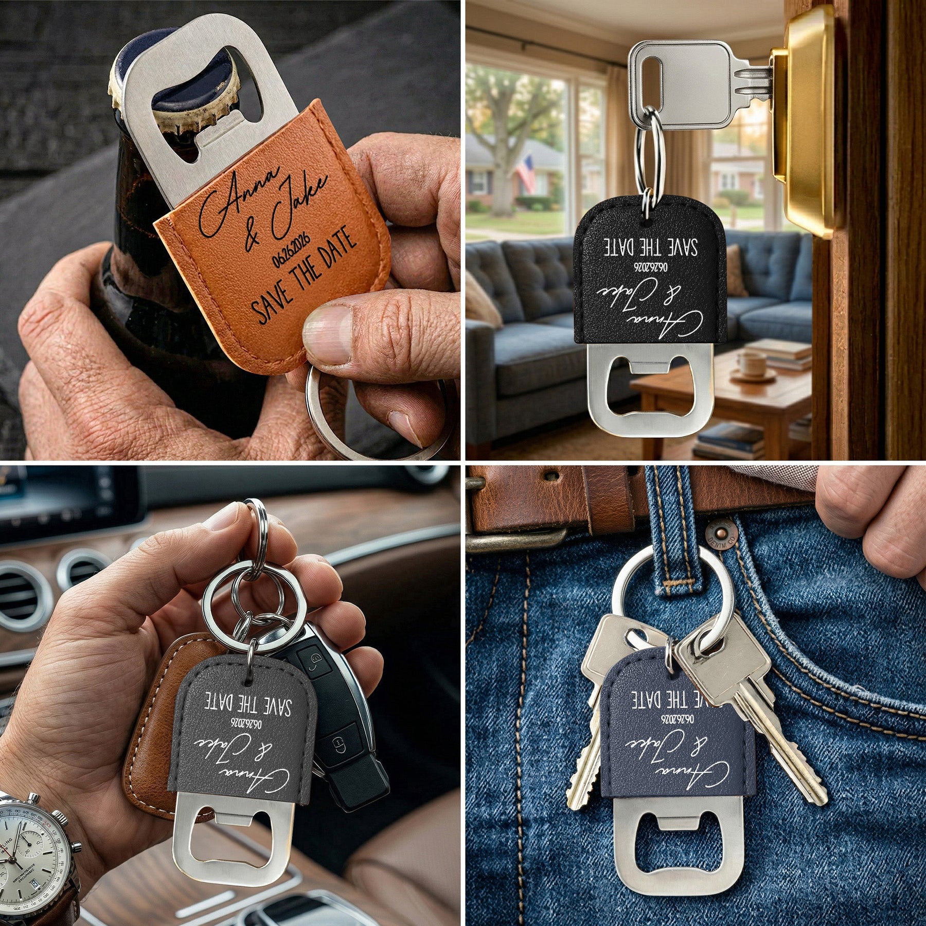 Bottle Opener Wedding Favors Wedding Thank You Gift - Personalized Keychain