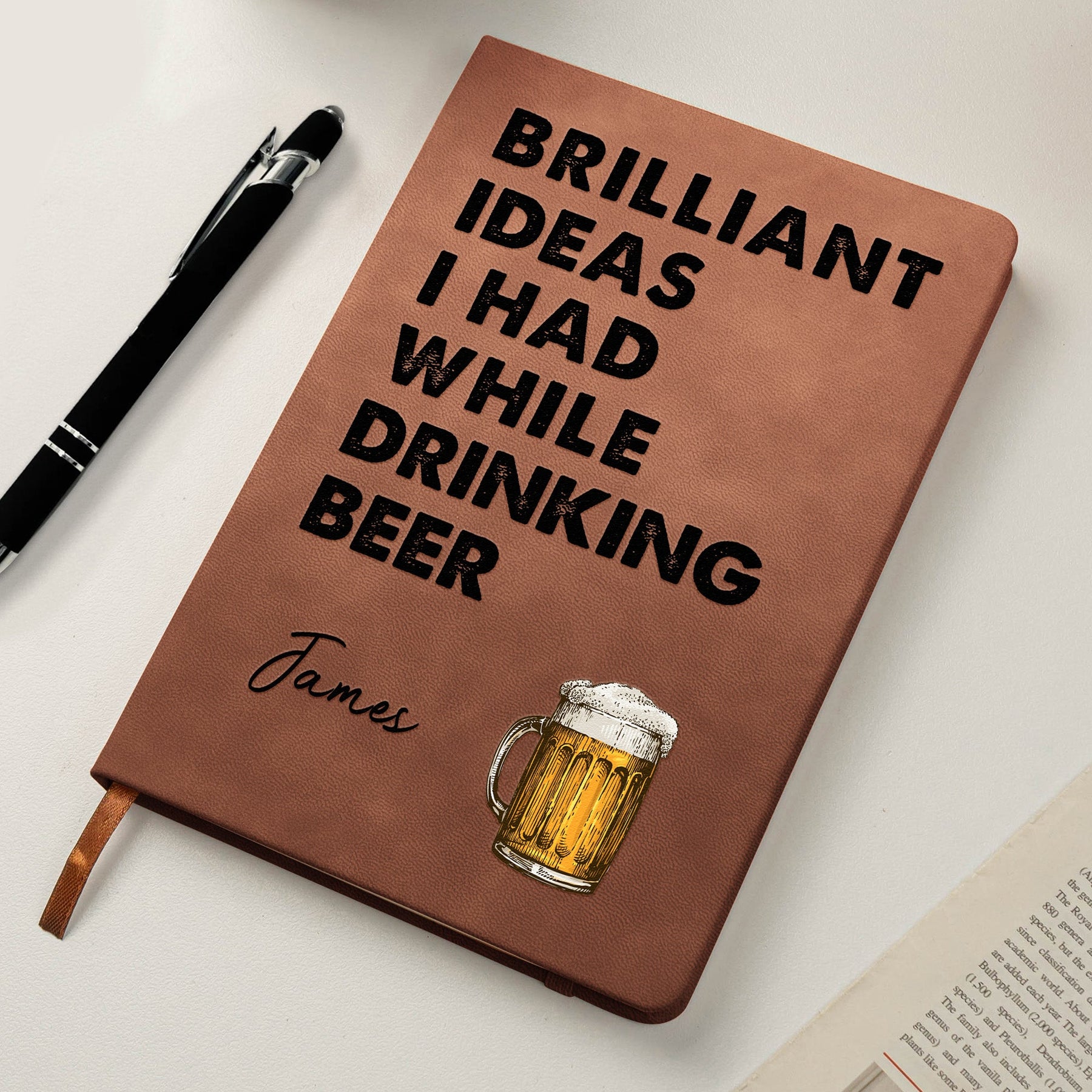 Brilliant Ideas I Had While Drinking Bourbon, Wine, Whiskey, Custom Drink - Personalized Leather Journal