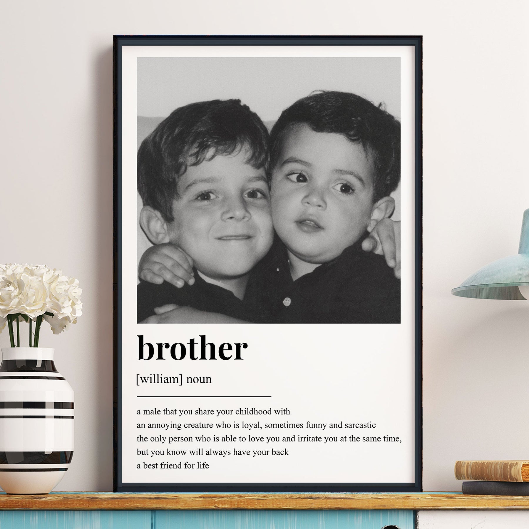 Brother Definition - Personalized Photo Poster