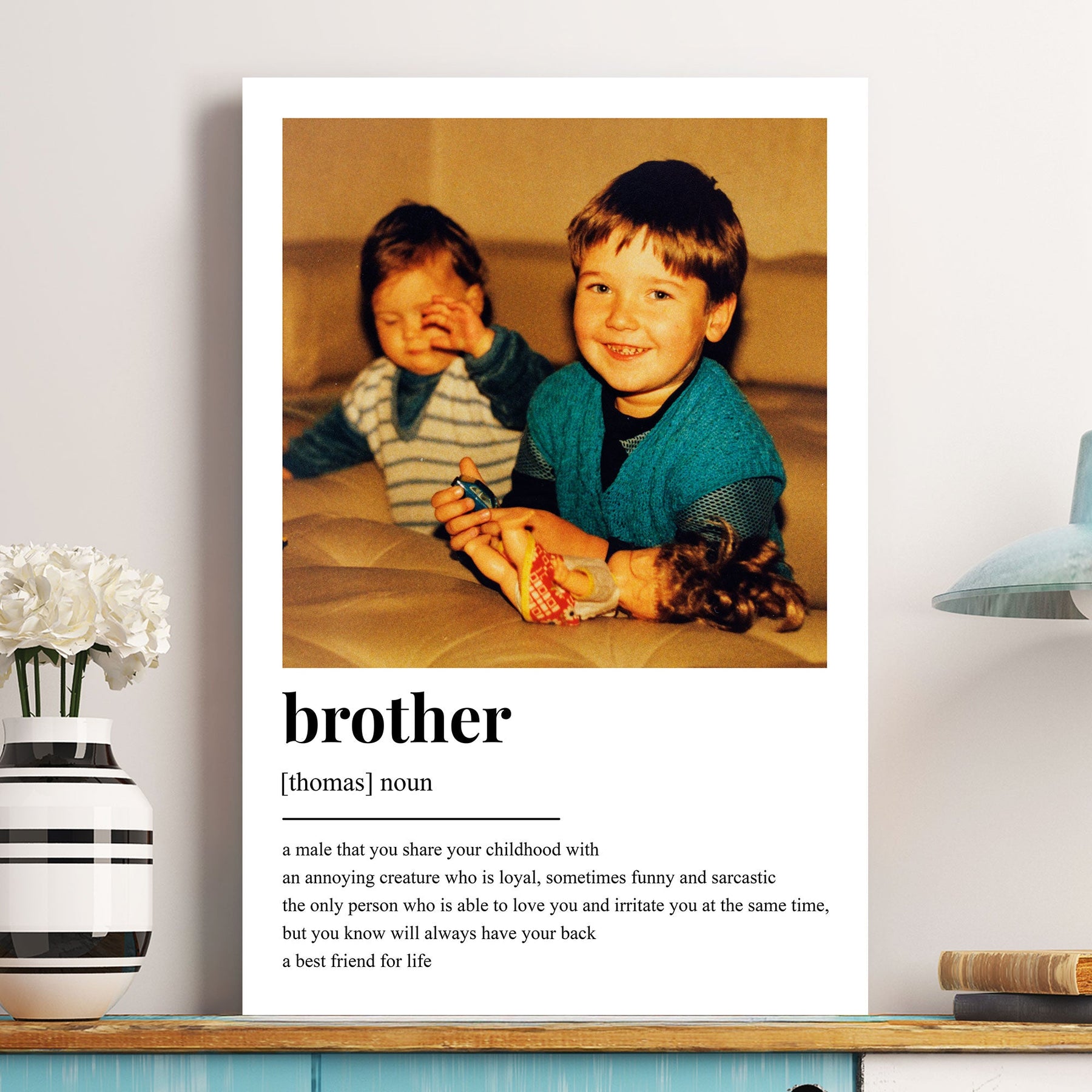 Brother Definition - Personalized Photo Poster