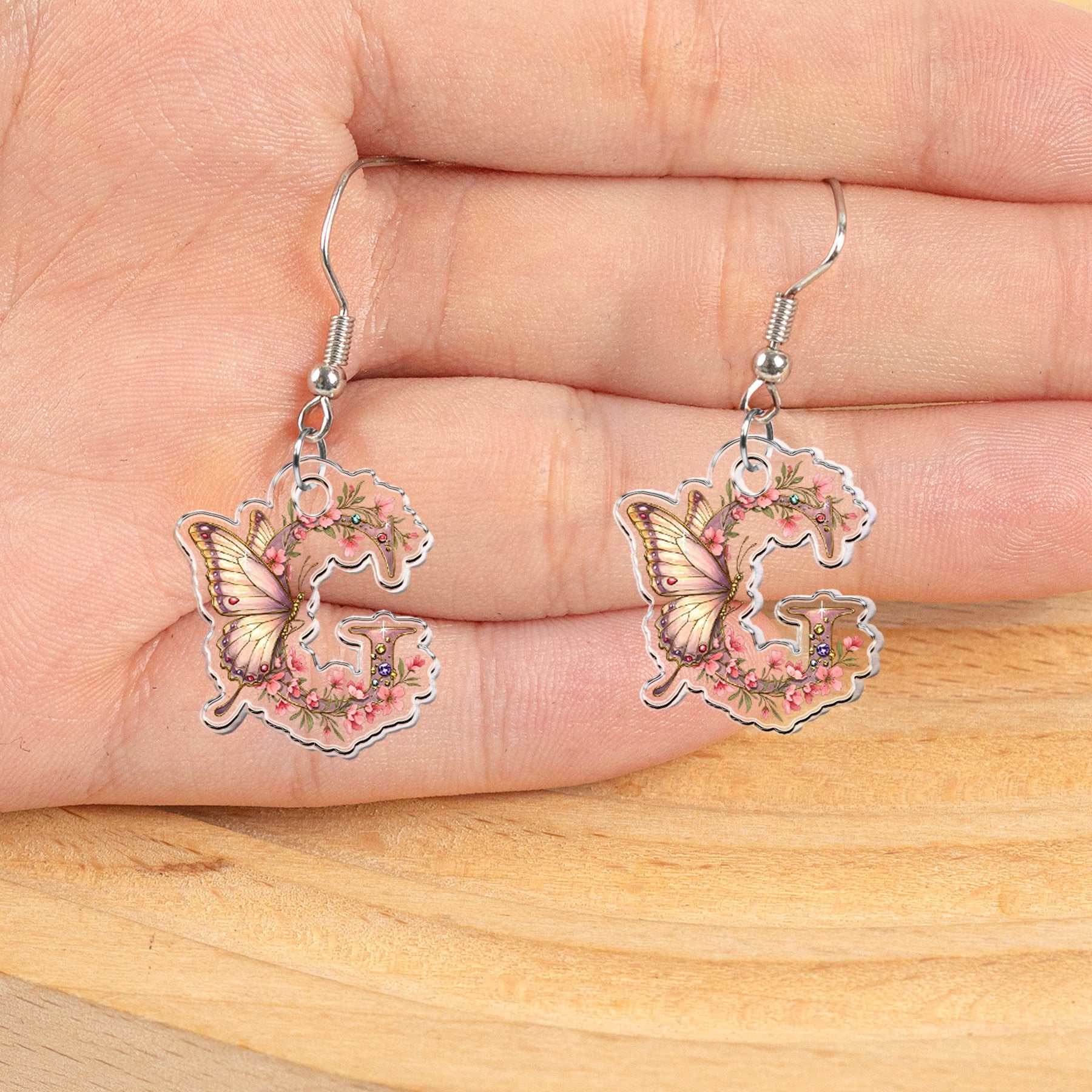 Butterfly Monograms - Personalized Acrylic Earrings