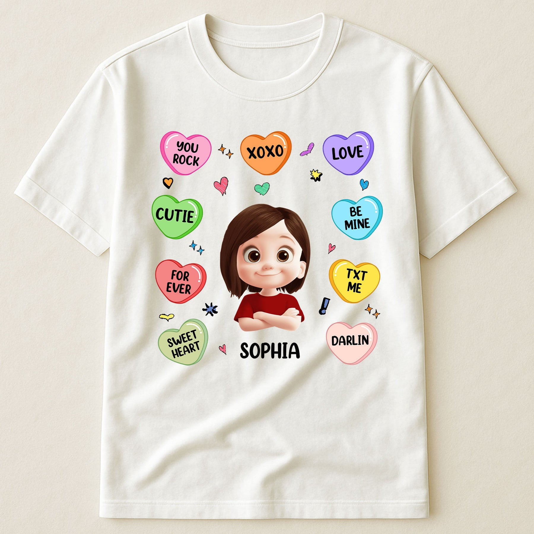 Candy Hearts For Women And Girl - Personalized Shirt