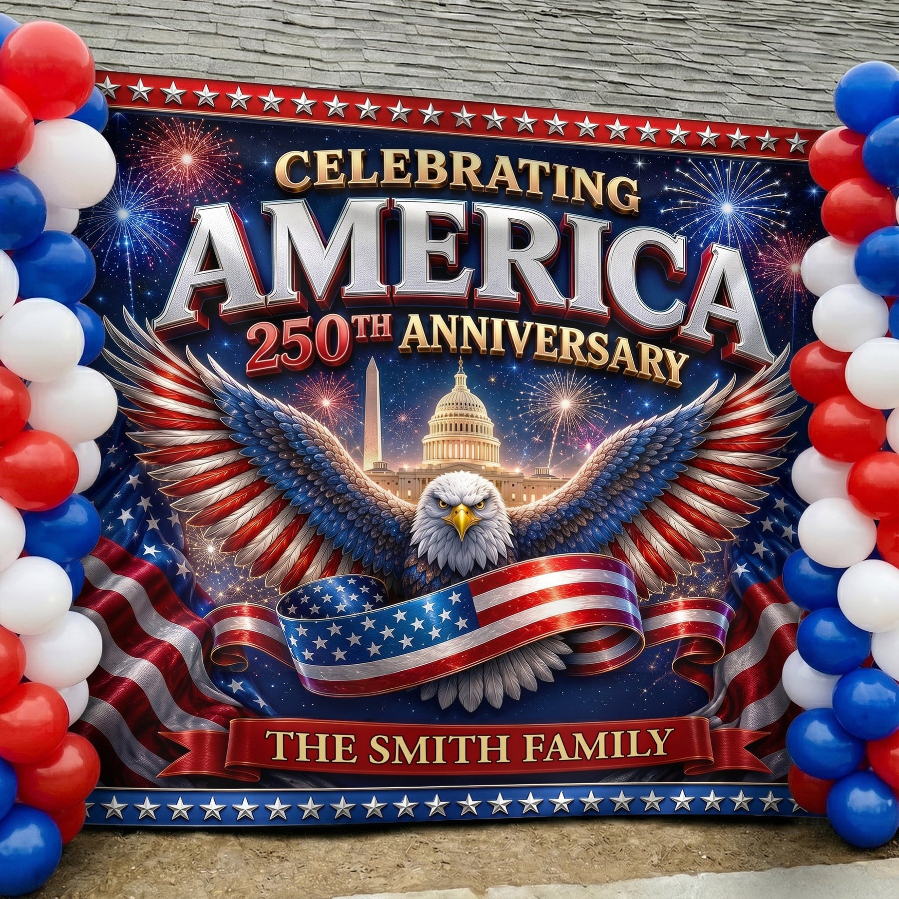 Celebrating 250Th Anniversary - Personalized Backdrop