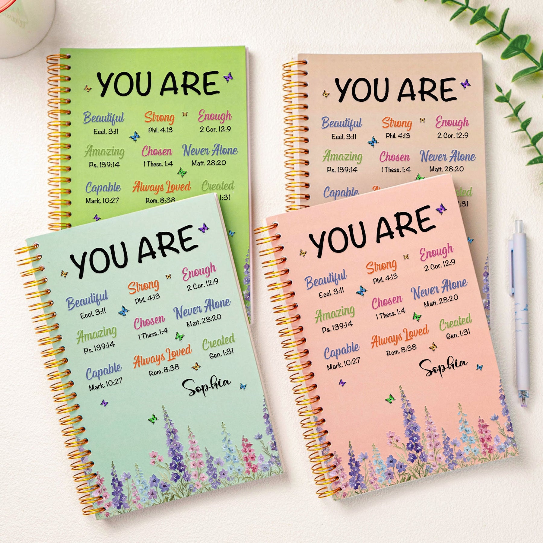 Christian Wild Flower Gift For Her, Wife, Daughter, Sister - Personalized Prayer Journal